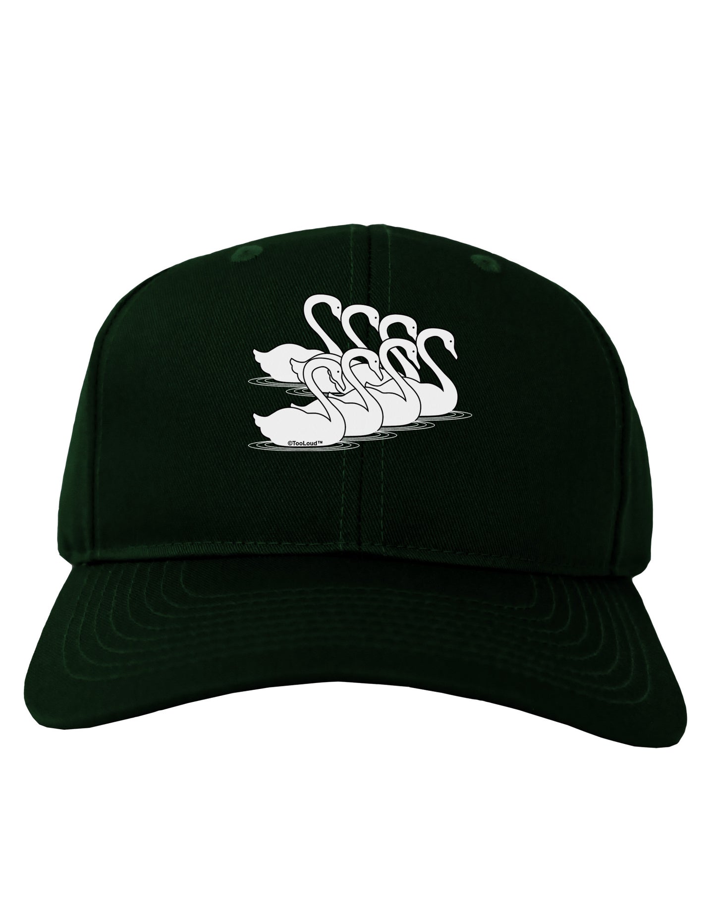 Seven Swans A Swimming Adult Dark Baseball Cap Hat-Baseball Cap-TooLoud-Hunter-Green-One Size-Davson Sales