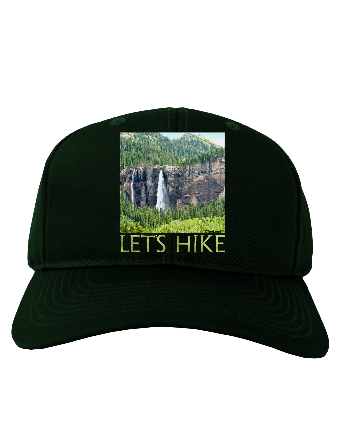 Beautiful Cliffs - Lets Hike Adult Dark Baseball Cap Hat by-Baseball Cap-TooLoud-Hunter-Green-One Size-Davson Sales