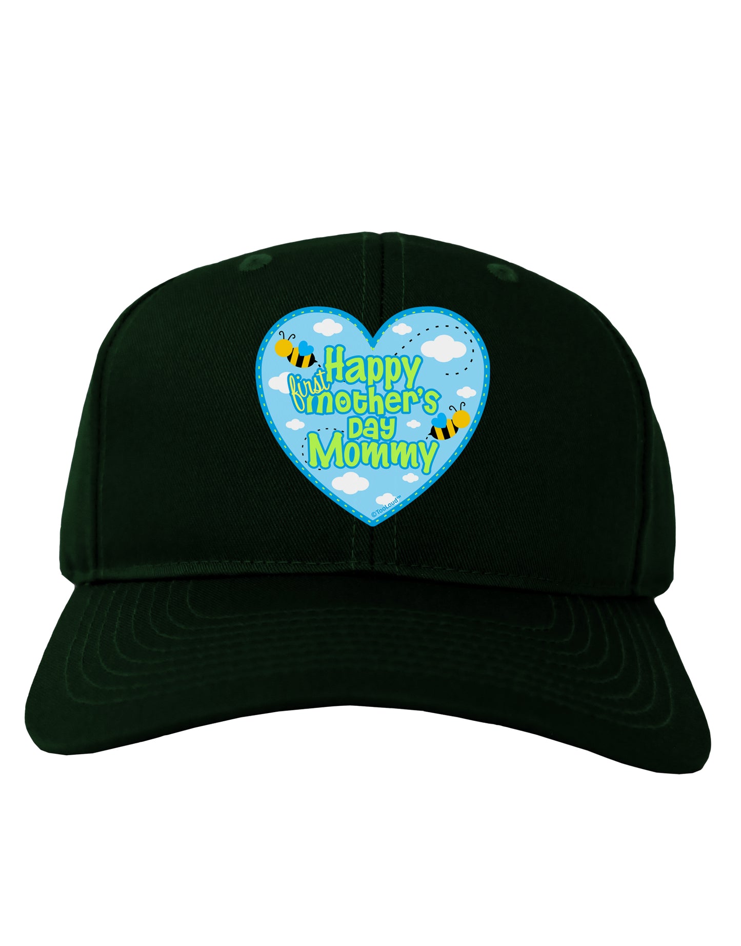 Happy First Mother's Day Mommy - Blue Adult Dark Baseball Cap Hat by TooLoud-Baseball Cap-TooLoud-Hunter-Green-One Size-Davson Sales