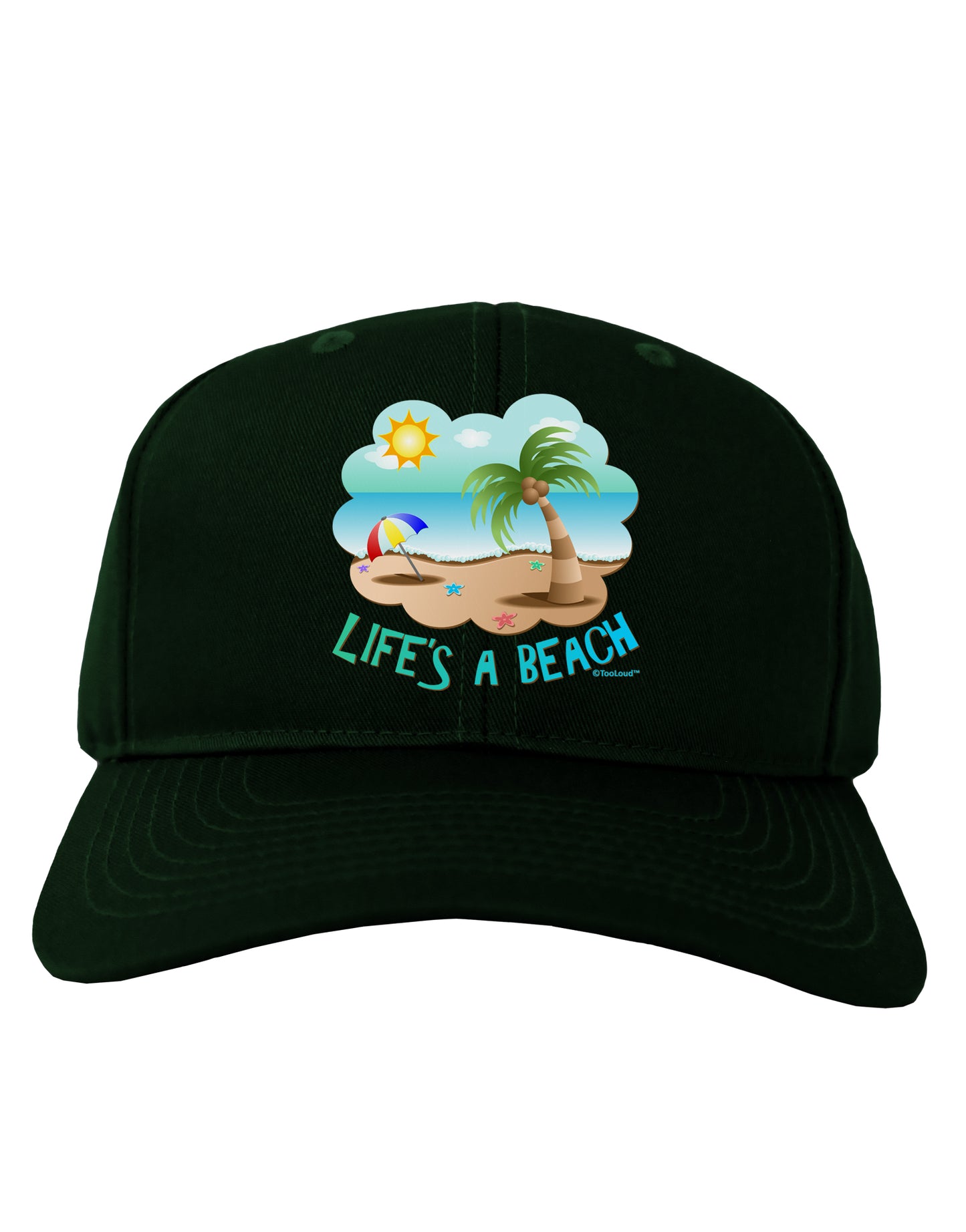 Fun Summer Beach Scene - Life's a Beach Adult Dark Baseball Cap Hat by TooLoud-Baseball Cap-TooLoud-Hunter-Green-One Size-Davson Sales