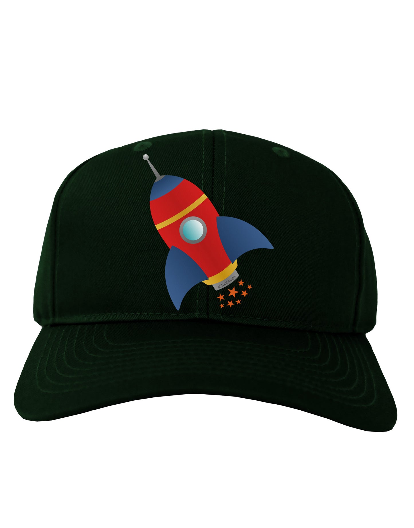 Space Rocket Ship and Stars Adult Dark Baseball Cap Hat by TooLoud-Baseball Cap-TooLoud-Hunter-Green-One Size-Davson Sales