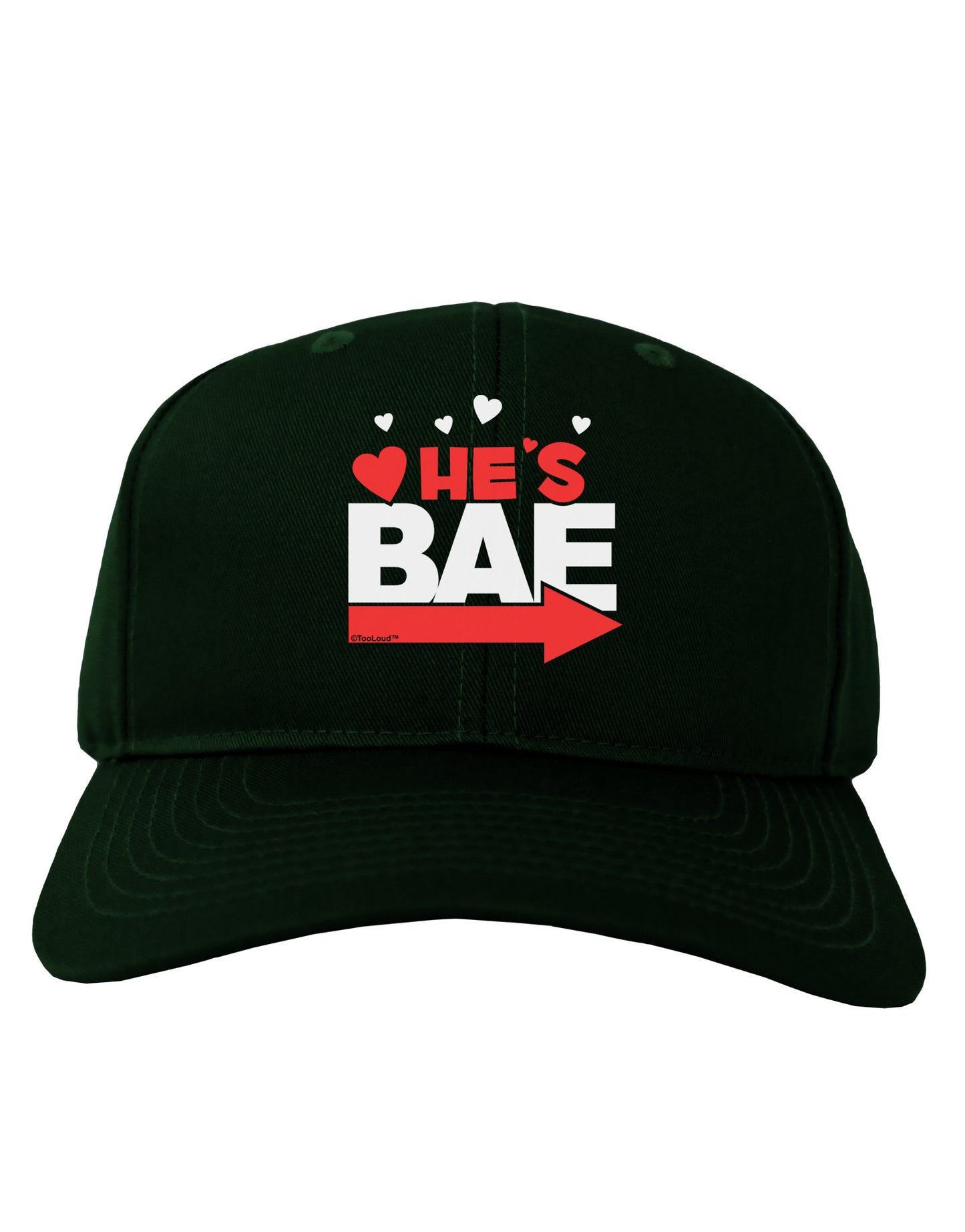 He's BAE - Right Arrow Adult Dark Baseball Cap Hat-Baseball Cap-TooLoud-Hunter-Green-One Size-Davson Sales