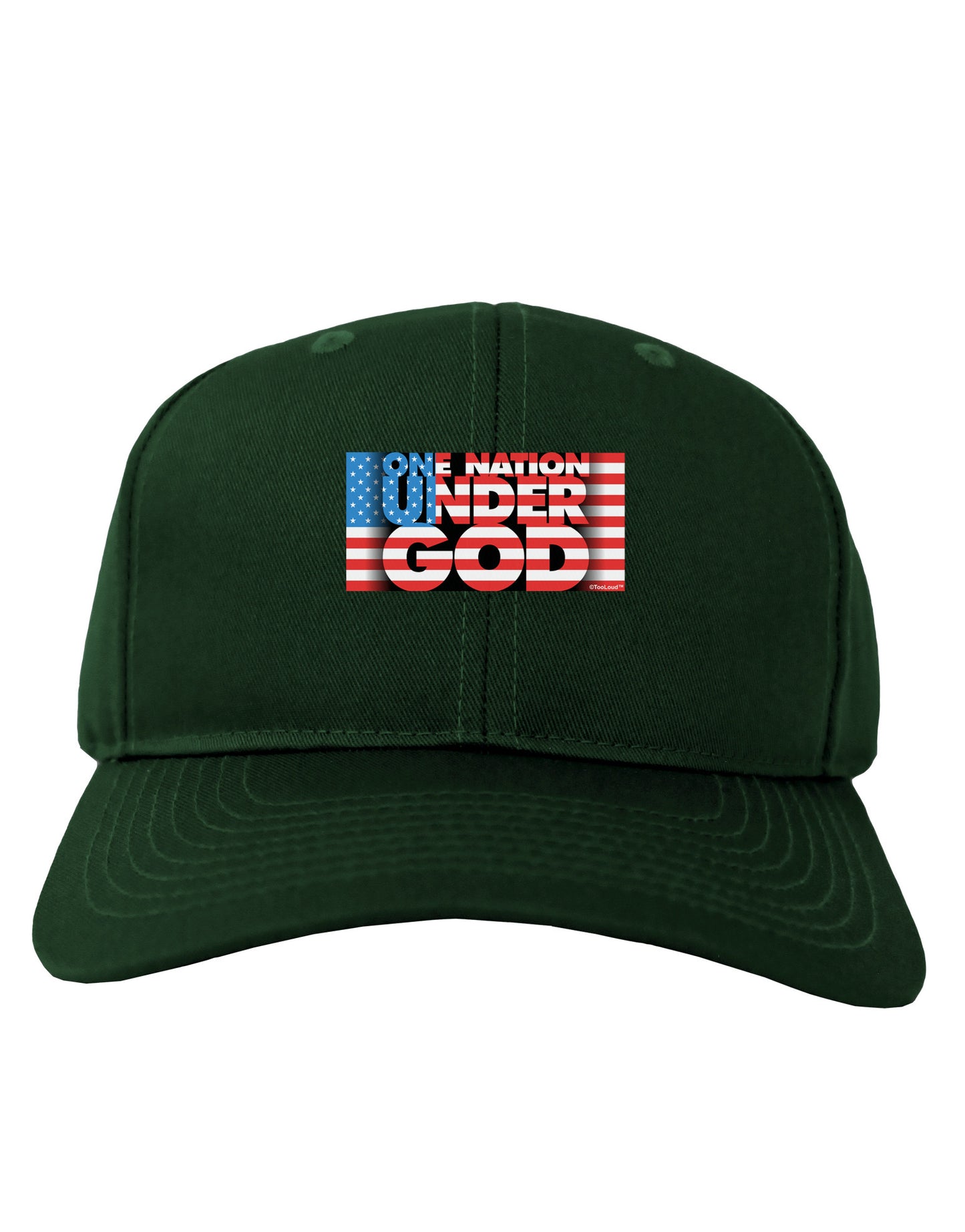 One Nation Under God Adult Dark Baseball Cap Hat-Baseball Cap-TooLoud-Hunter-Green-One Size-Davson Sales