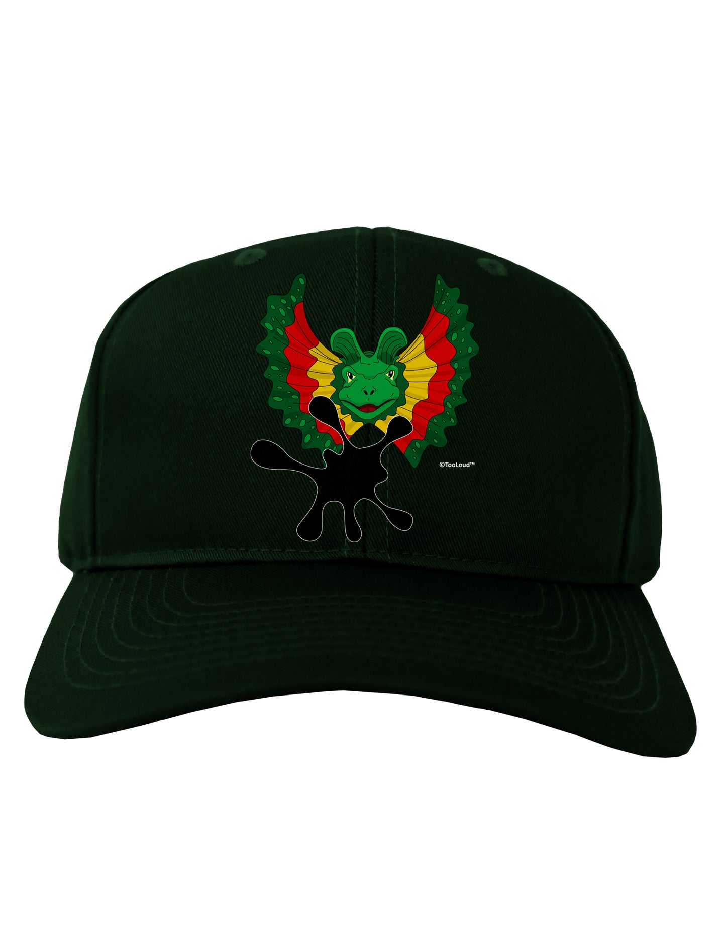 Dilophosaurus Design - Spit Adult Dark Baseball Cap Hat by TooLoud-Baseball Cap-TooLoud-Hunter-Green-One Size-Davson Sales