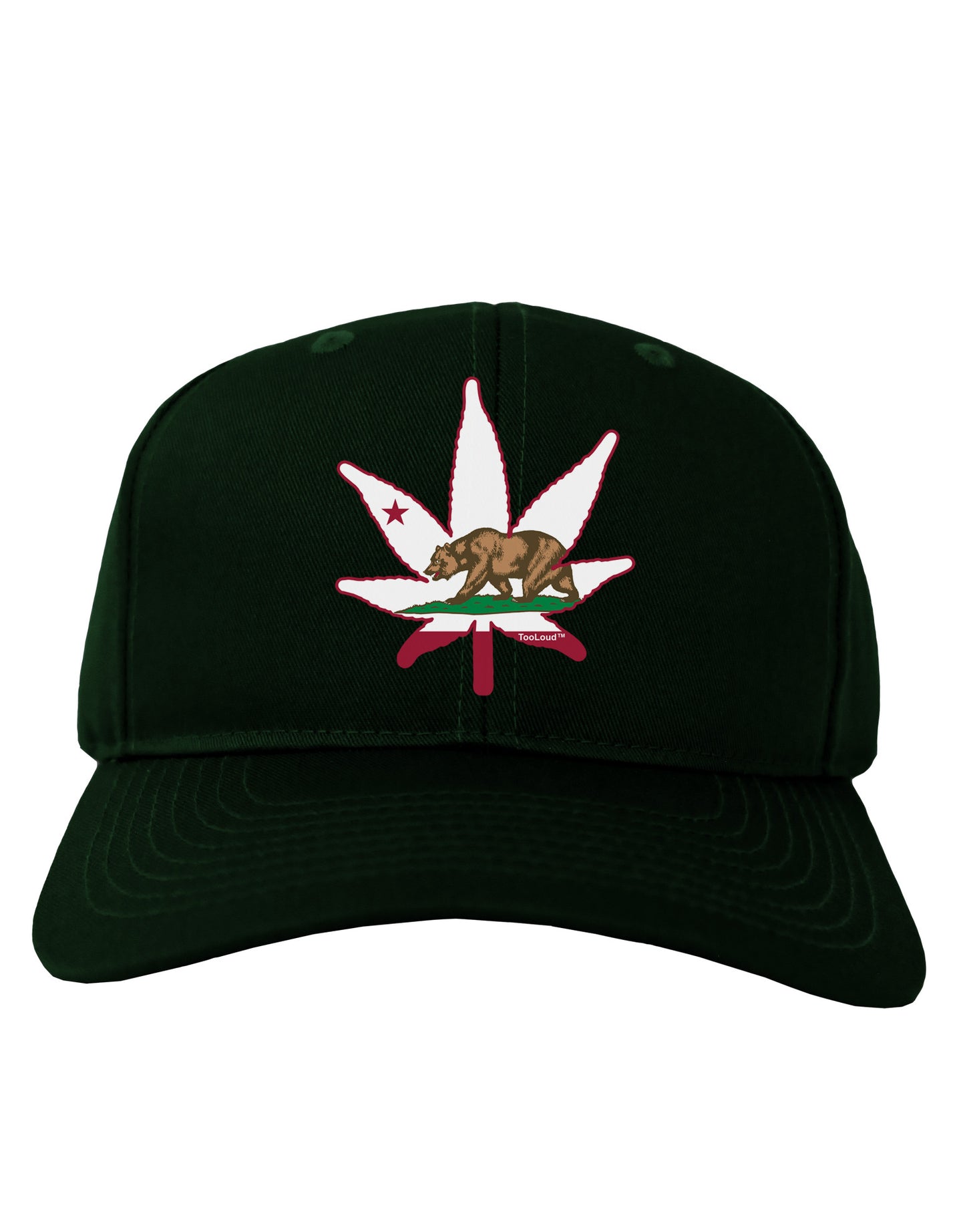 California Bear Leaf Design Adult Dark Baseball Cap Hat by TooLoud-Baseball Cap-TooLoud-Hunter-Green-One Size-Davson Sales