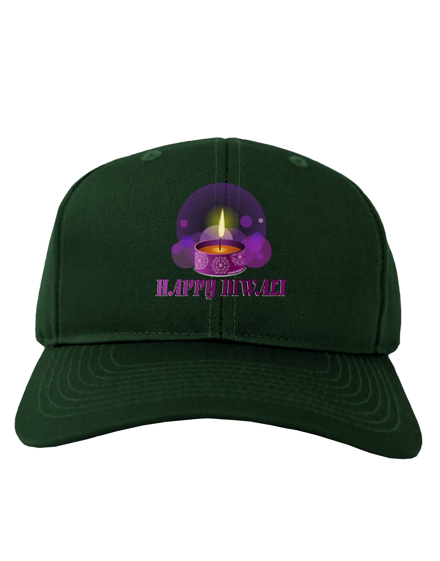 Happy Diwali Purple Candle Adult Dark Baseball Cap Hat by TooLoud-Baseball Cap-TooLoud-Hunter-Green-One Size-Davson Sales