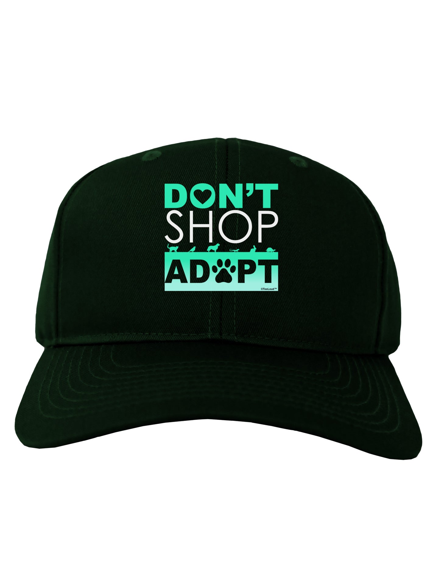 Don't Shop Adopt Adult Dark Baseball Cap Hat-Baseball Cap-TooLoud-Hunter-Green-One Size-Davson Sales