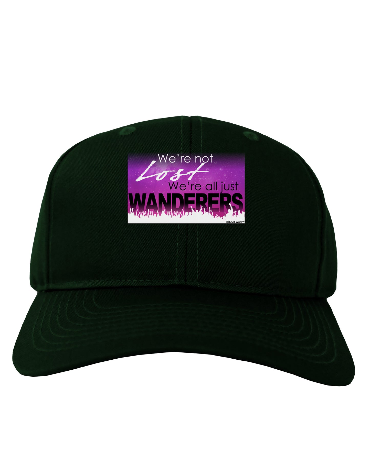 TooLoud We're All Just Wanderers Adult Dark Baseball Cap Hat-Baseball Cap-TooLoud-Hunter-Green-One Size-Davson Sales
