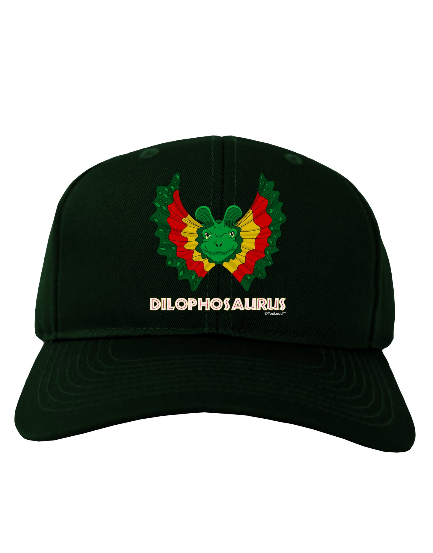 Dilophosaurus Design - Color - Text Adult Dark Baseball Cap Hat by TooLoud-Baseball Cap-TooLoud-Hunter-Green-One Size-Davson Sales