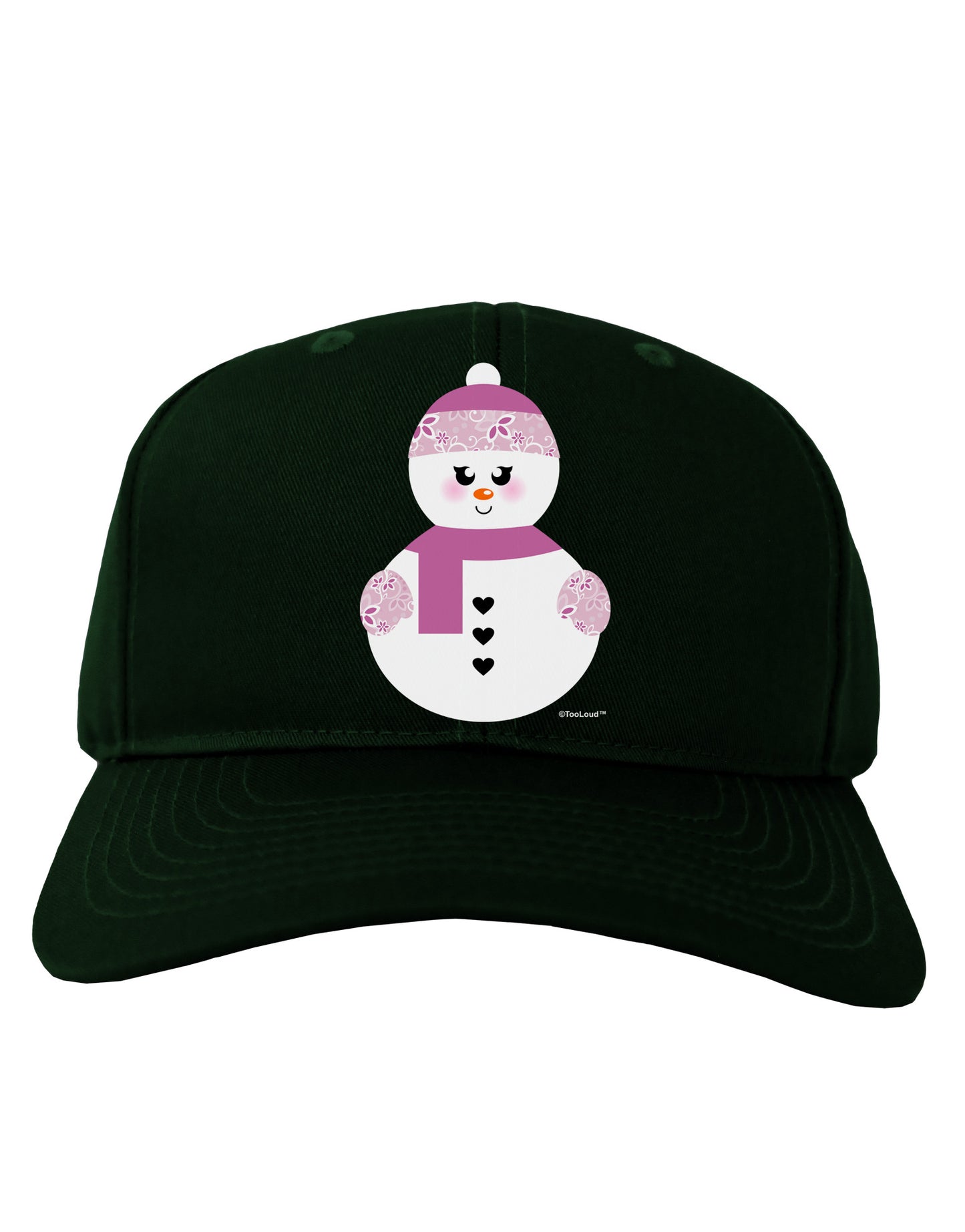 Cute Girl Snowman - Christmas Adult Dark Baseball Cap Hat by TooLoud-Baseball Cap-TooLoud-Hunter-Green-One Size-Davson Sales