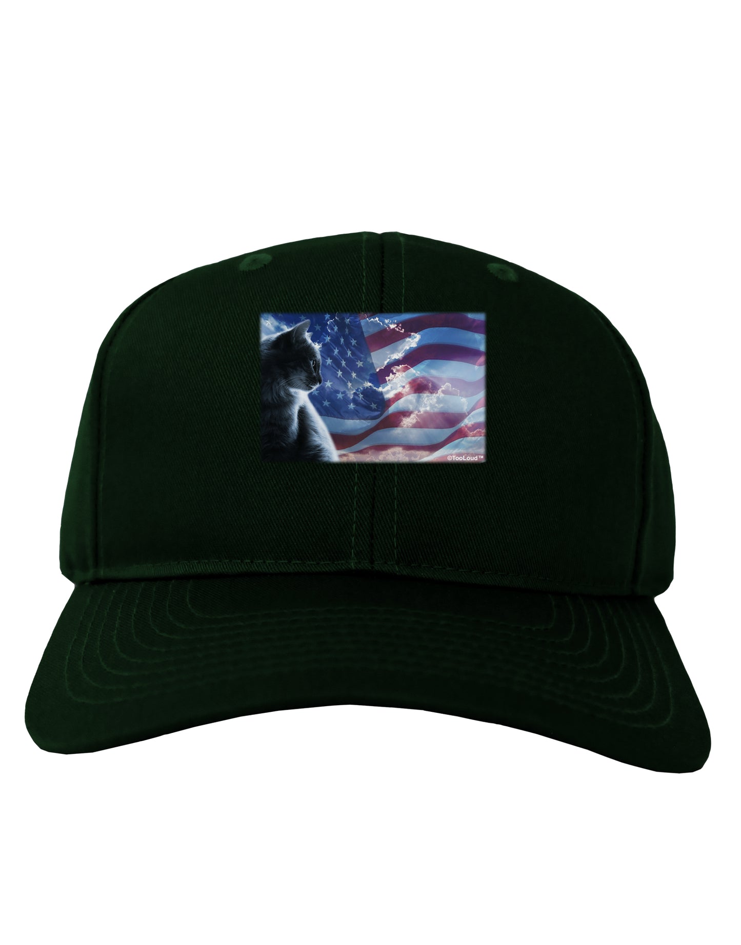 All American Cat Adult Dark Baseball Cap Hat by TooLoud-Baseball Cap-TooLoud-Hunter-Green-One Size-Davson Sales