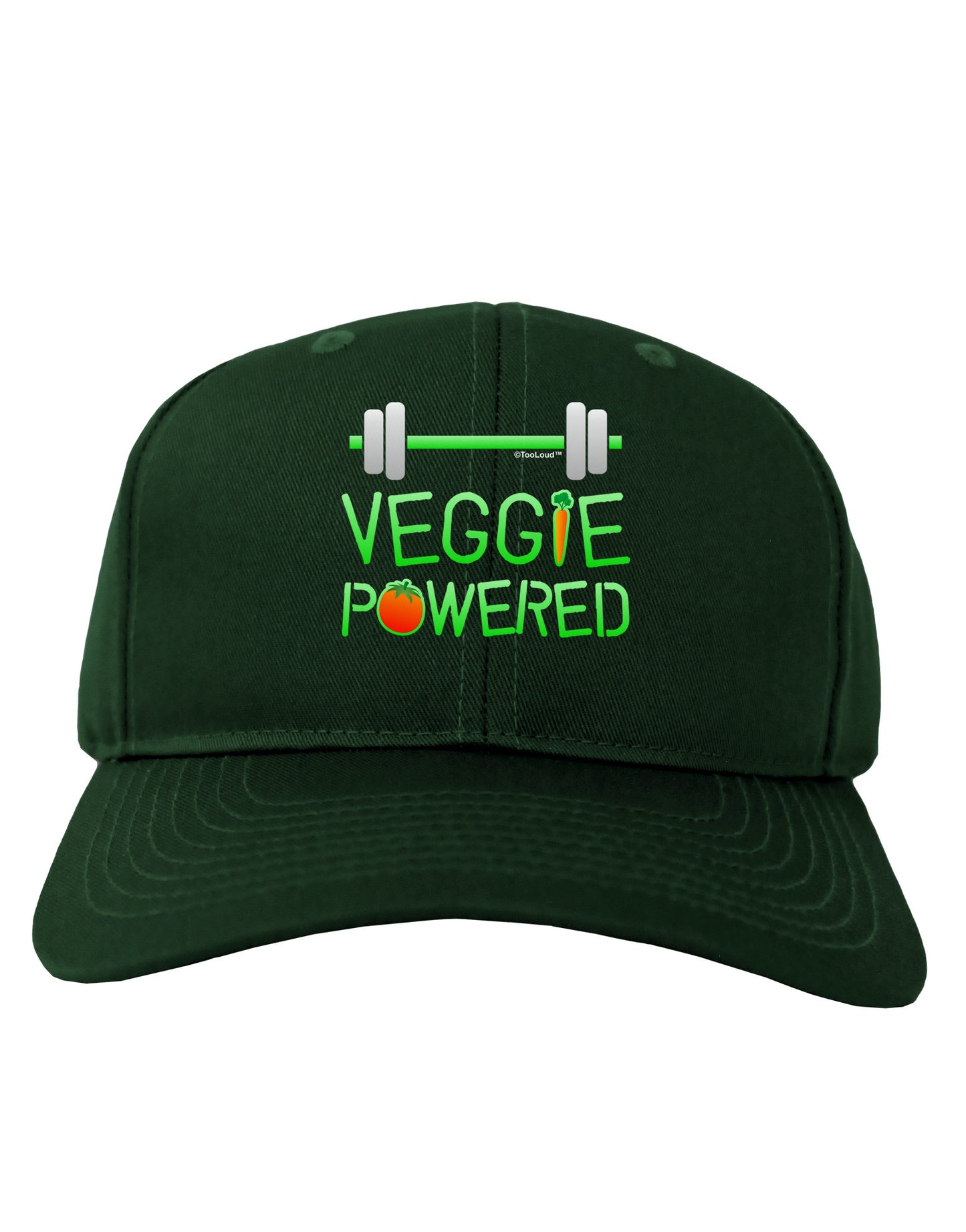 TooLoud Veggie Powered Adult Dark Baseball Cap Hat-Baseball Cap-TooLoud-Hunter-Green-One Size-Davson Sales