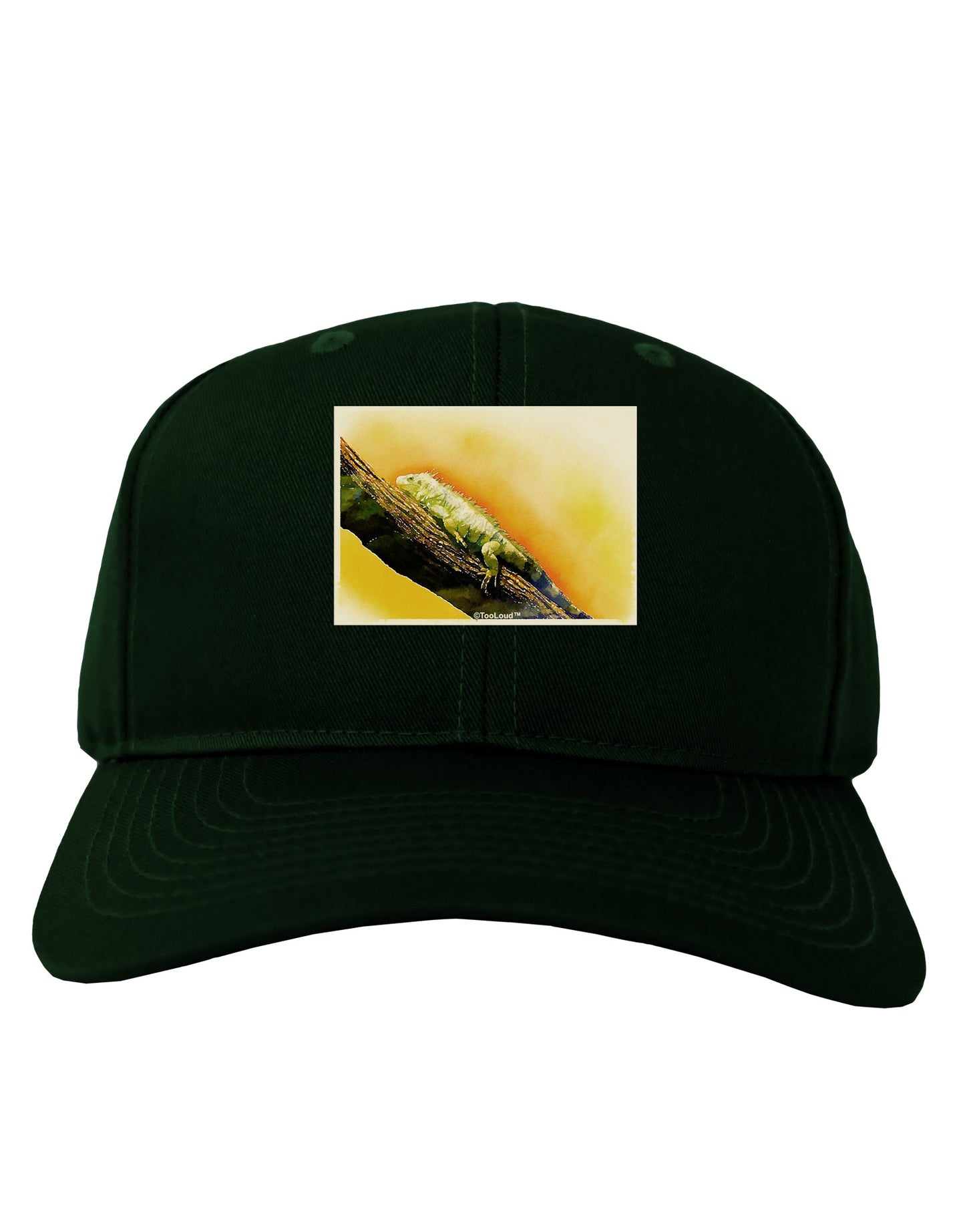Iguana Watercolor Adult Dark Baseball Cap Hat-Baseball Cap-TooLoud-Hunter-Green-One Size-Davson Sales
