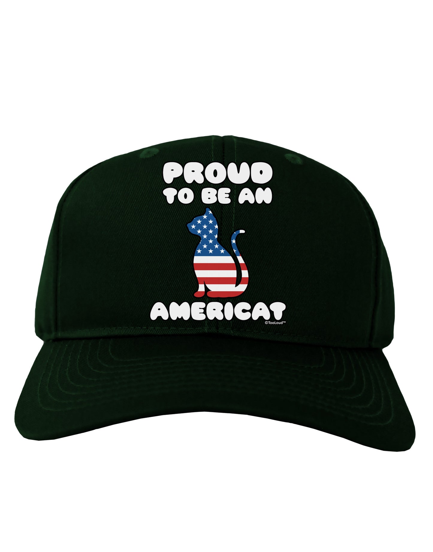Proud to Be an Americat Adult Dark Baseball Cap Hat by TooLoud-Baseball Cap-TooLoud-Hunter-Green-One Size-Davson Sales