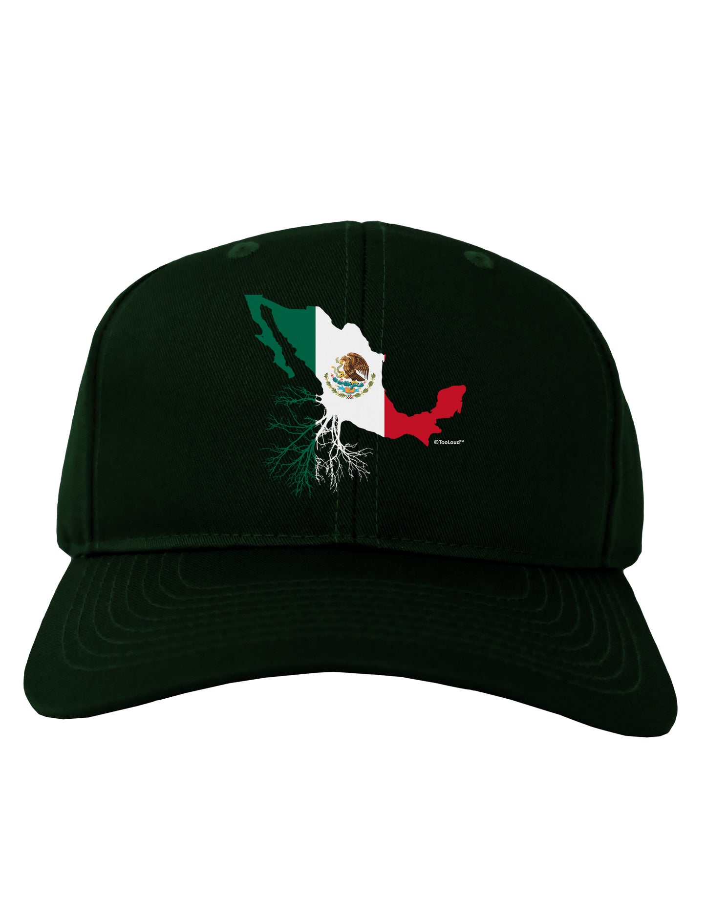 Mexican Roots - Mexico Outline Mexican Flag Adult Dark Baseball Cap Hat by TooLoud-Baseball Cap-TooLoud-Hunter-Green-One Size-Davson Sales