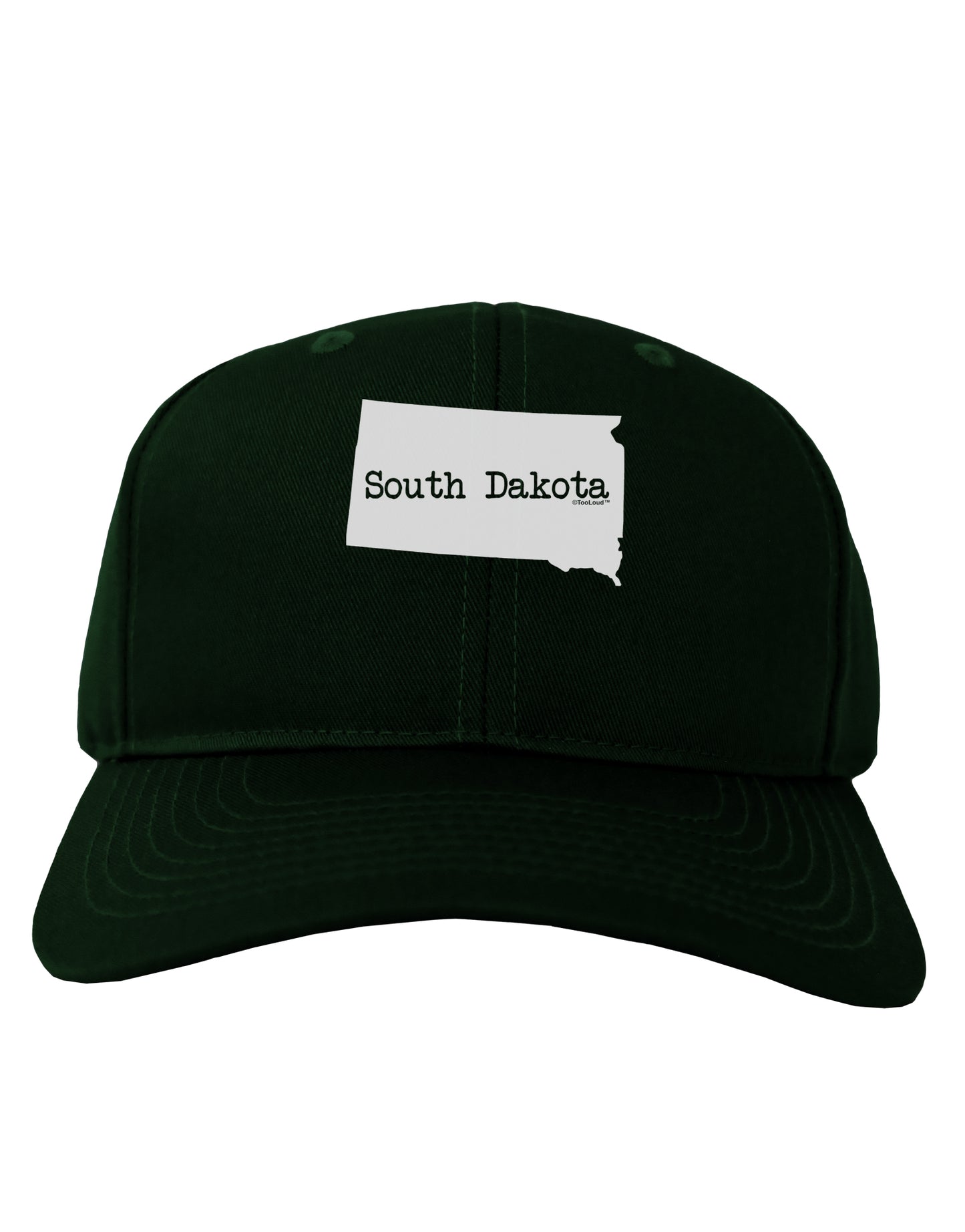 South Dakota - United States Shape Adult Dark Baseball Cap Hat by TooLoud-Baseball Cap-TooLoud-Hunter-Green-One Size-Davson Sales