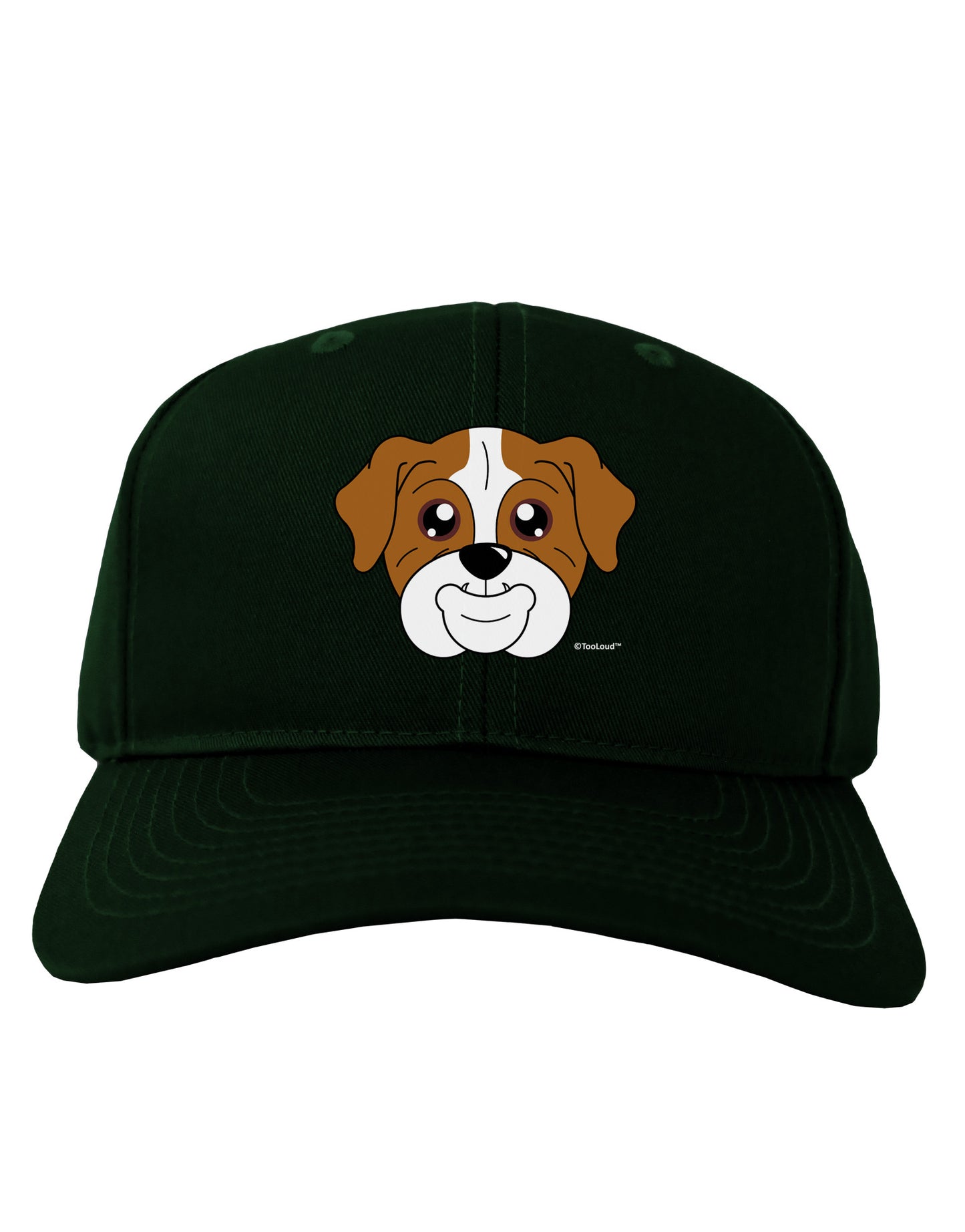 Cute Bulldog - Red Adult Dark Baseball Cap Hat by TooLoud-Baseball Cap-TooLoud-Hunter-Green-One Size-Davson Sales