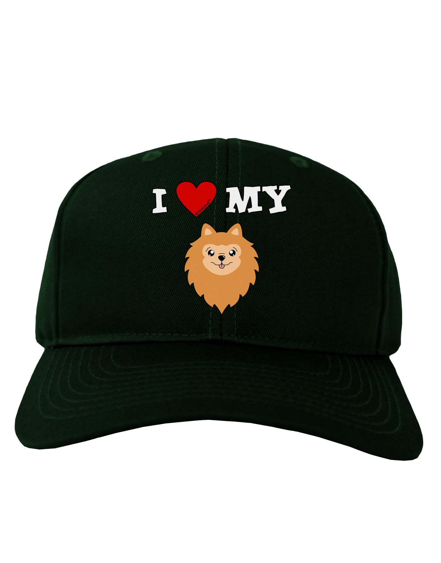 I Heart My - Cute Pomeranian Dog Adult Dark Baseball Cap Hat by TooLoud-Baseball Cap-TooLoud-Hunter-Green-One Size-Davson Sales