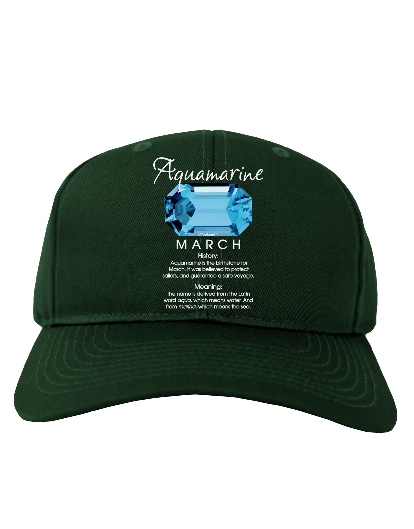 Birthstone Aquamarine Adult Dark Baseball Cap Hat-Baseball Cap-TooLoud-Hunter-Green-One Size-Davson Sales