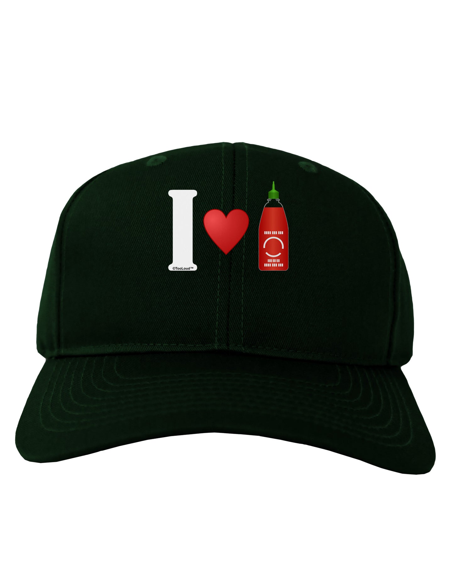 I Heart Sriracha Design Adult Dark Baseball Cap Hat by TooLoud-Baseball Cap-TooLoud-Hunter-Green-One Size-Davson Sales