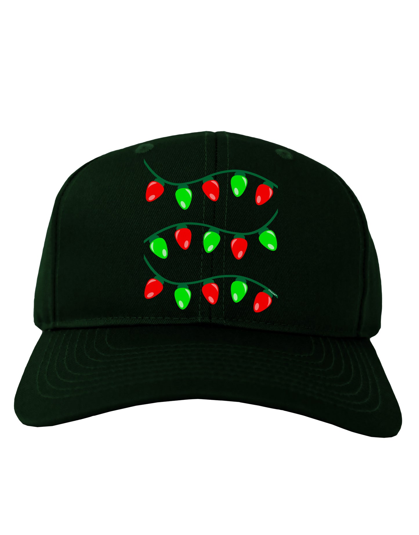 Christmas Lights Red and Green Adult Dark Baseball Cap Hat-Baseball Cap-TooLoud-Hunter-Green-One Size-Davson Sales