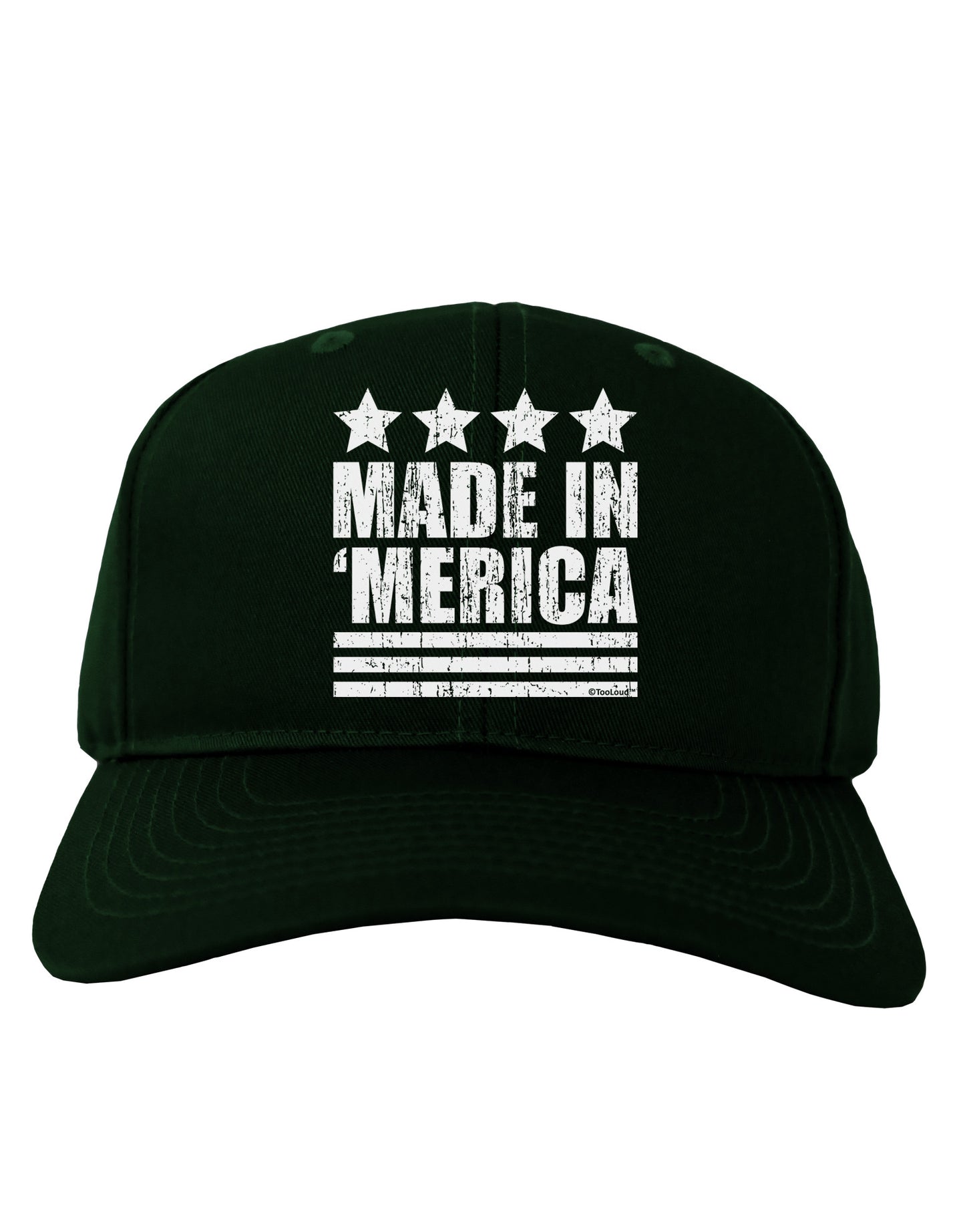 Made in Merica - Stars and Stripes Design Adult Dark Baseball Cap Hat-Baseball Cap-TooLoud-Hunter-Green-One Size-Davson Sales