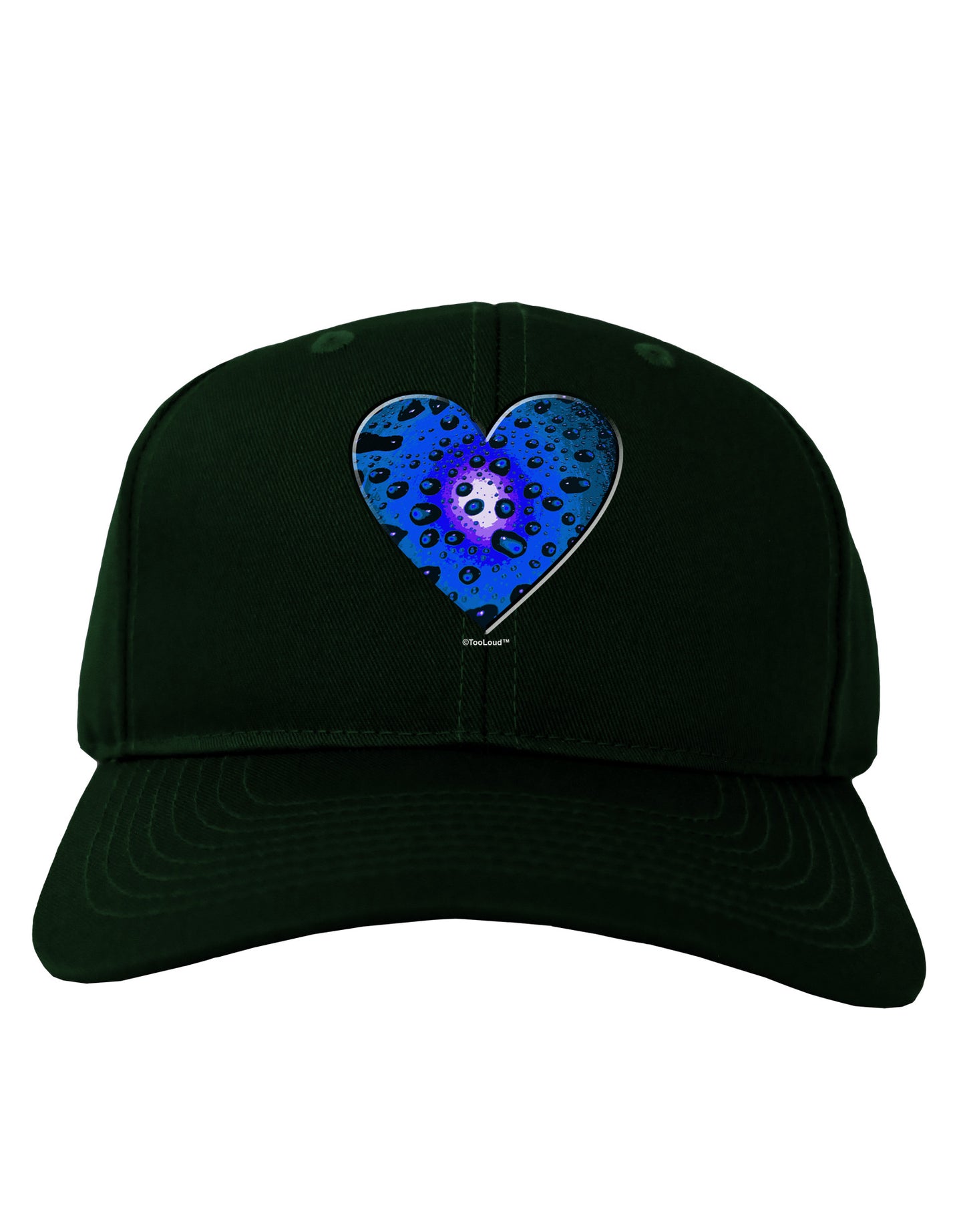 Water Droplet Heart Blue Adult Dark Baseball Cap Hat by TooLoud-Baseball Cap-TooLoud-Hunter-Green-One Size-Davson Sales