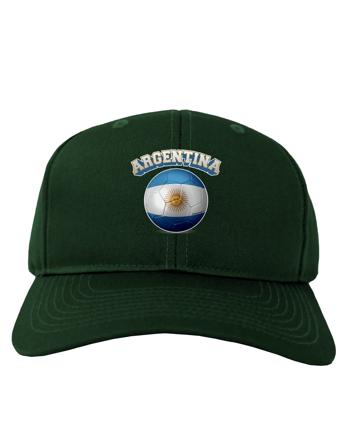 Soccer Ball Flag - Argentina Adult Dark Baseball Cap Hat-Baseball Cap-TooLoud-Hunter-Green-One Size-Davson Sales