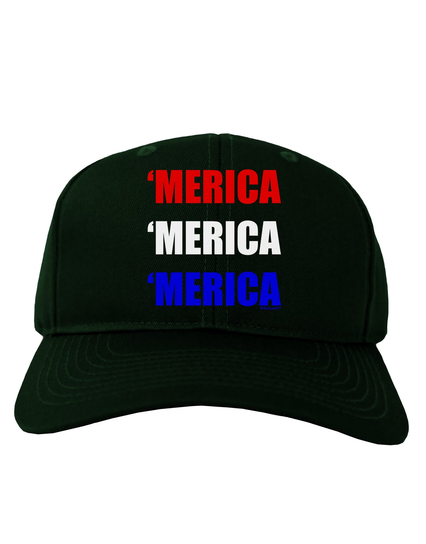 Merica Merica Merica - Red and Blue Adult Dark Baseball Cap Hat-Baseball Cap-TooLoud-Hunter-Green-One Size-Davson Sales
