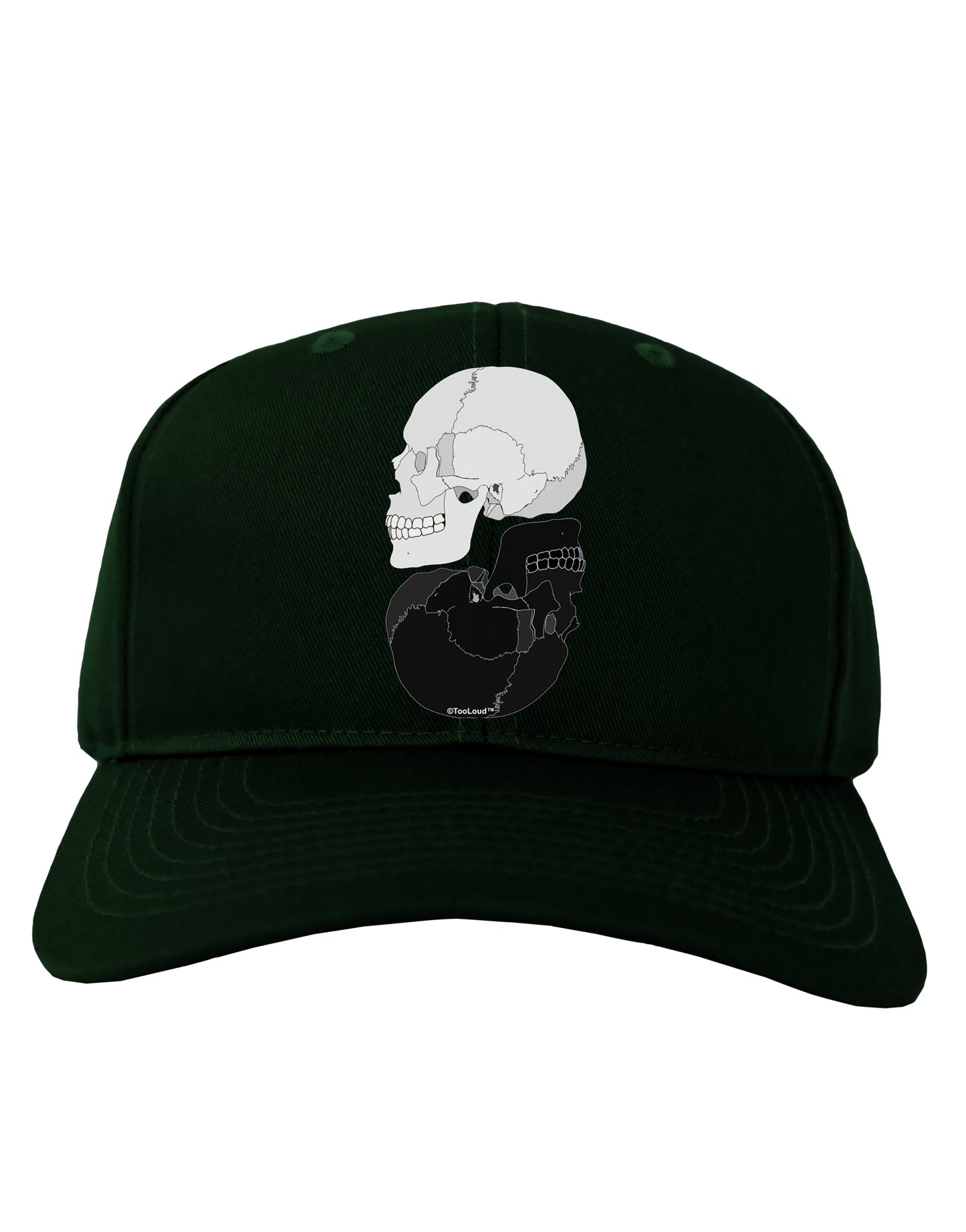 White And Black Inverted Skulls Adult Dark Baseball Cap Hat by TooLoud-Baseball Cap-TooLoud-Hunter-Green-One Size-Davson Sales