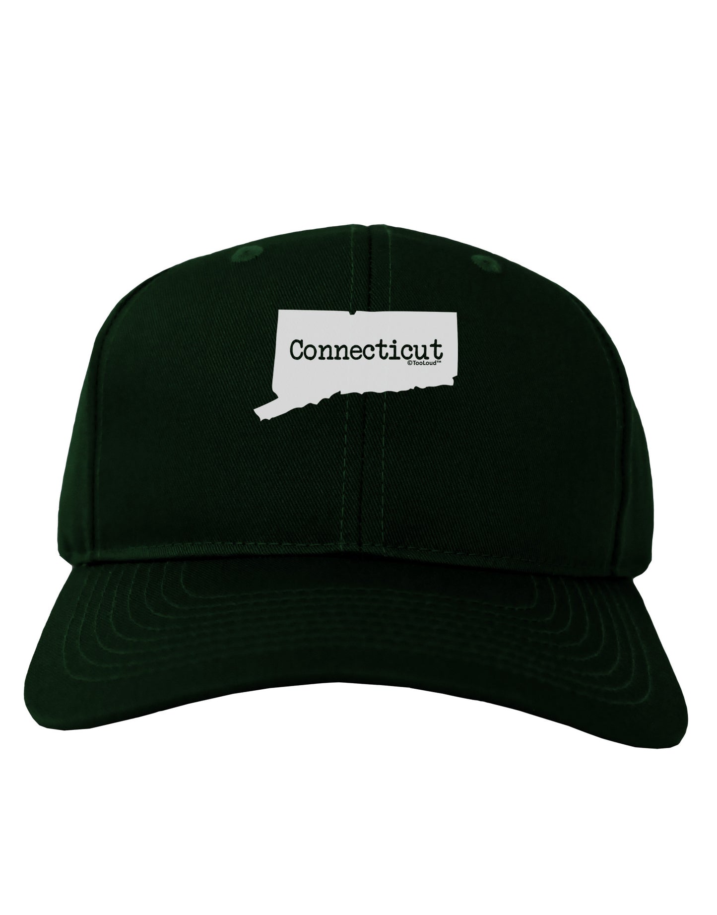 Connecticut - United States Shape Adult Dark Baseball Cap Hat by TooLoud-Baseball Cap-TooLoud-Hunter-Green-One Size-Davson Sales