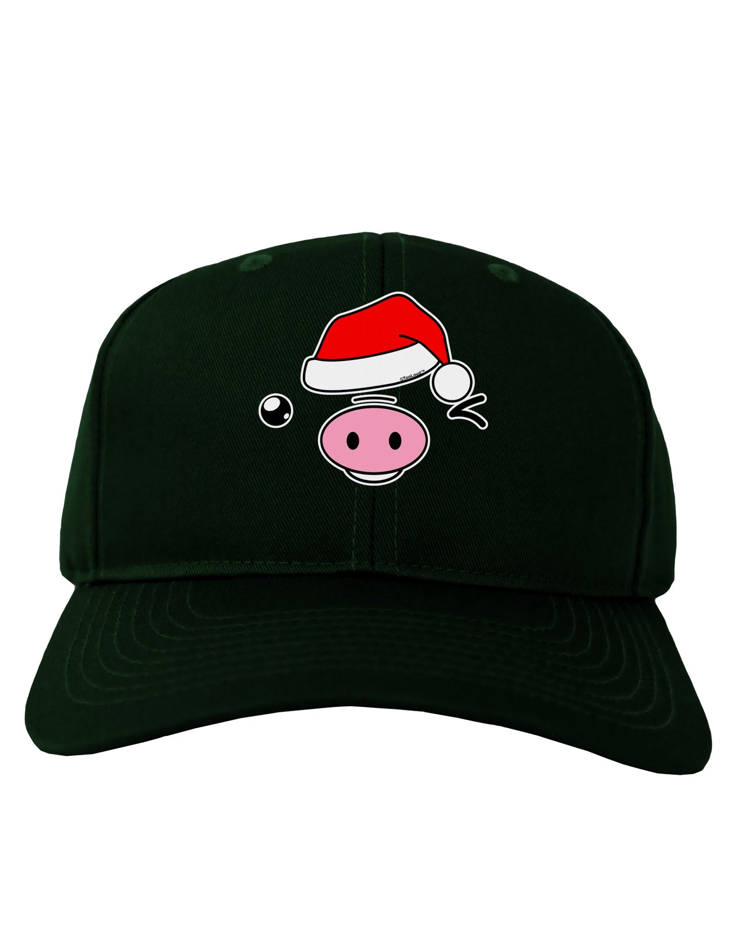 Kyu-T Face Oinkz Santa Hat Boy Pig Adult Dark Baseball Cap Hat-Baseball Cap-TooLoud-Hunter-Green-One Size-Davson Sales
