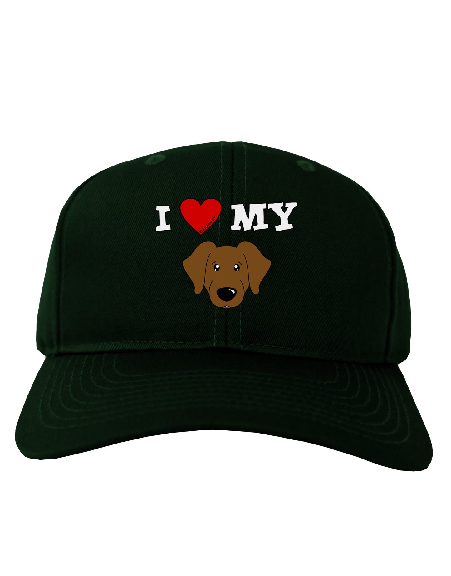 I Heart My - Cute Chocolate Labrador Retriever Dog Adult Dark Baseball Cap Hat by TooLoud-Baseball Cap-TooLoud-Hunter-Green-One Size-Davson Sales