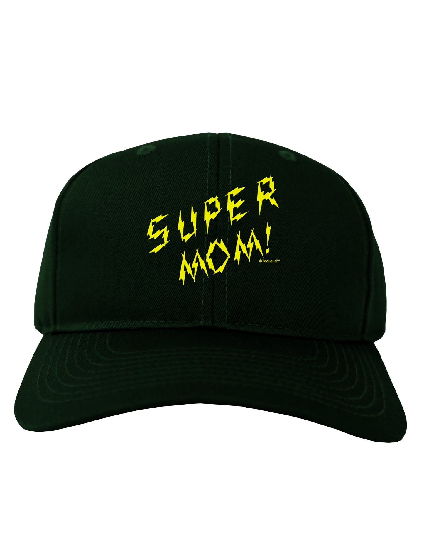 Super Mom - Lightening Bolt Design Adult Dark Baseball Cap Hat by TooLoud-Baseball Cap-TooLoud-Hunter-Green-One Size-Davson Sales
