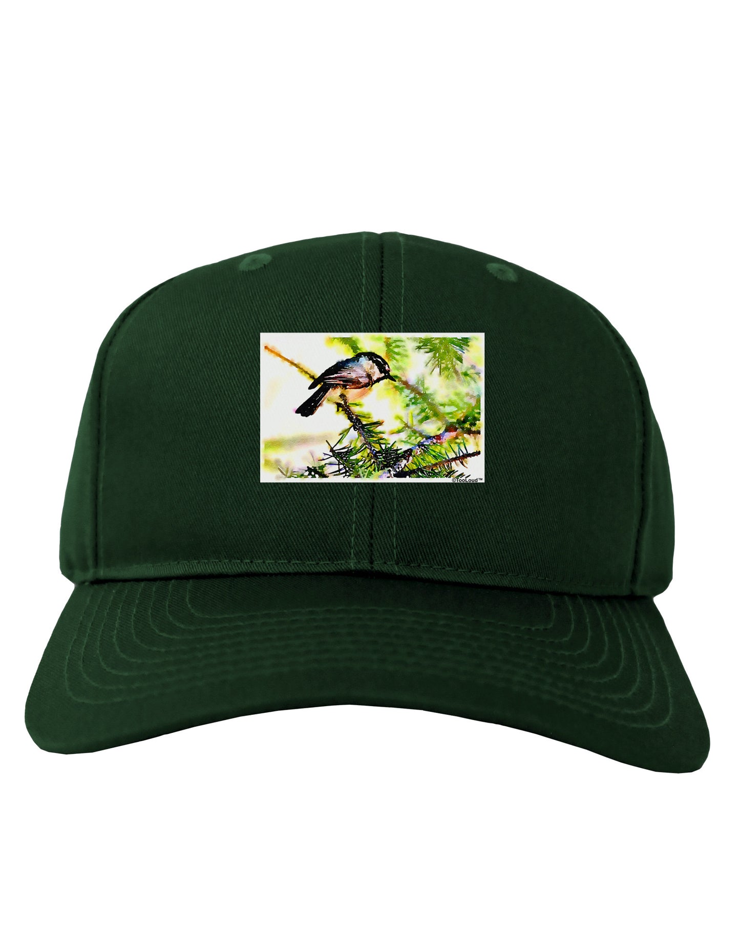CO Chickadee Watercolor Adult Dark Baseball Cap Hat-Baseball Cap-TooLoud-Hunter-Green-One Size-Davson Sales