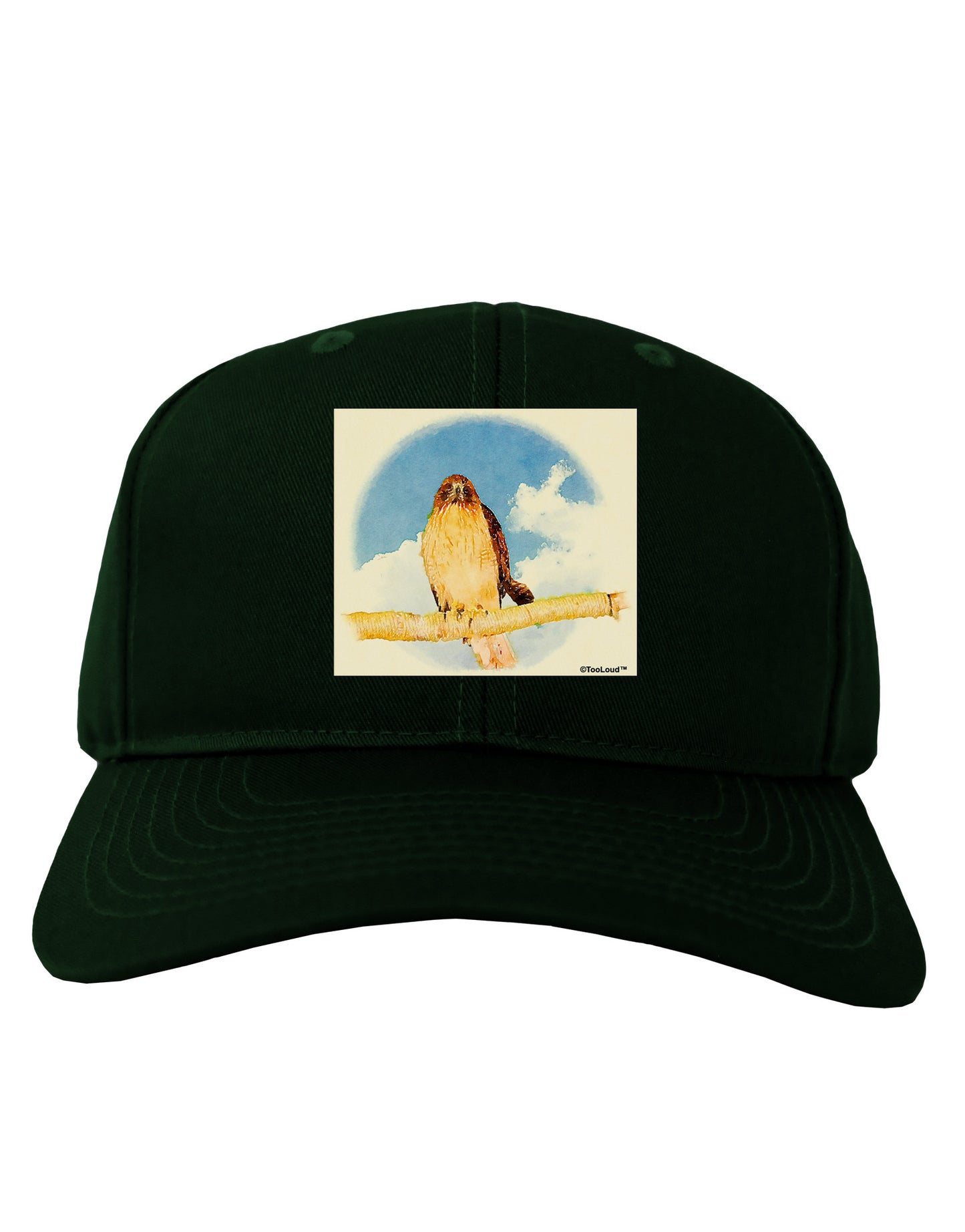 Red-tailed Hawk Adult Dark Baseball Cap Hat-Baseball Cap-TooLoud-Hunter-Green-One Size-Davson Sales