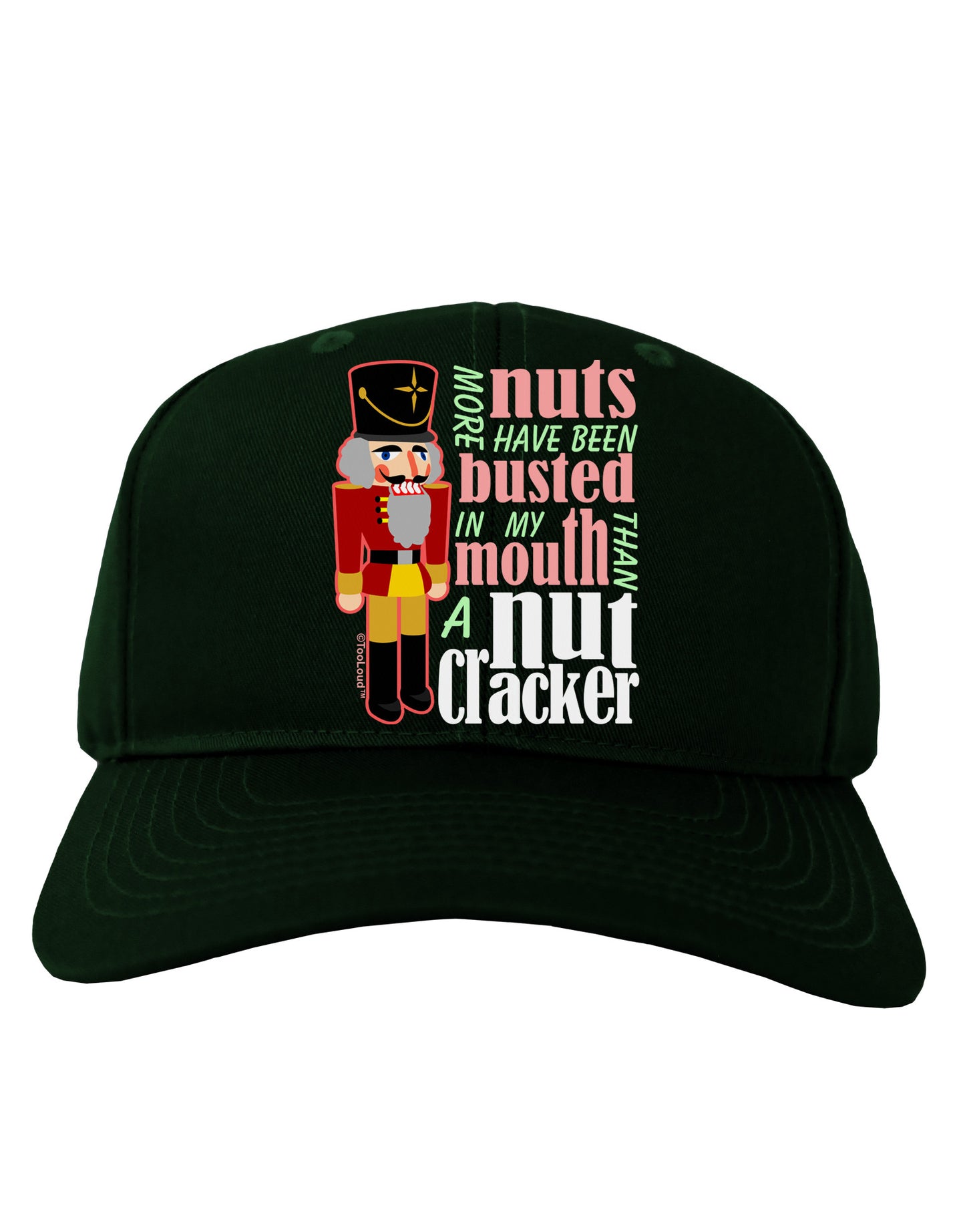 More Nuts Busted - My Mouth Adult Dark Baseball Cap Hat by-Baseball Cap-TooLoud-Hunter-Green-One Size-Davson Sales