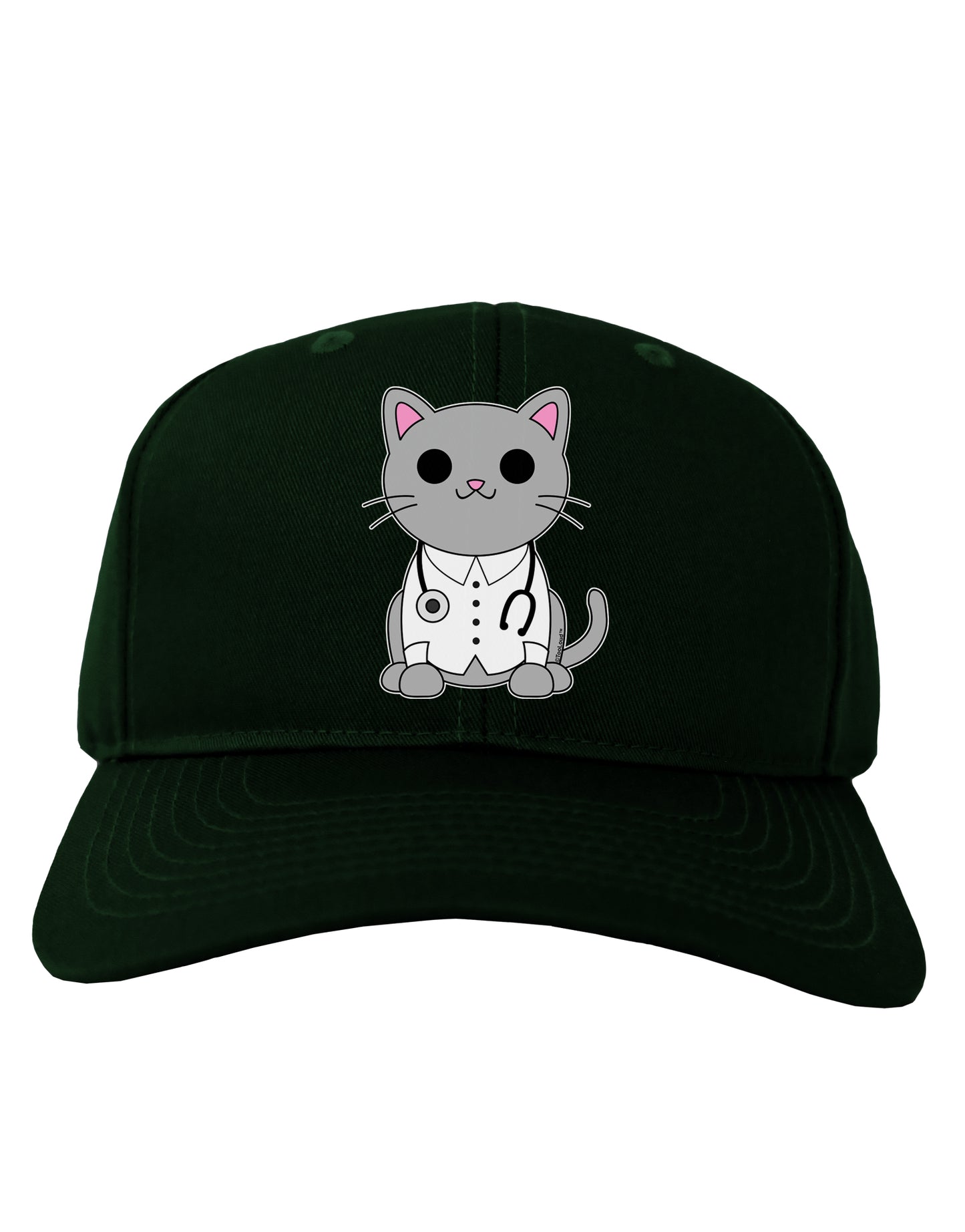 Dr Cat MD - Cute Cat Design Adult Dark Baseball Cap Hat by TooLoud-Baseball Cap-TooLoud-Hunter-Green-One Size-Davson Sales