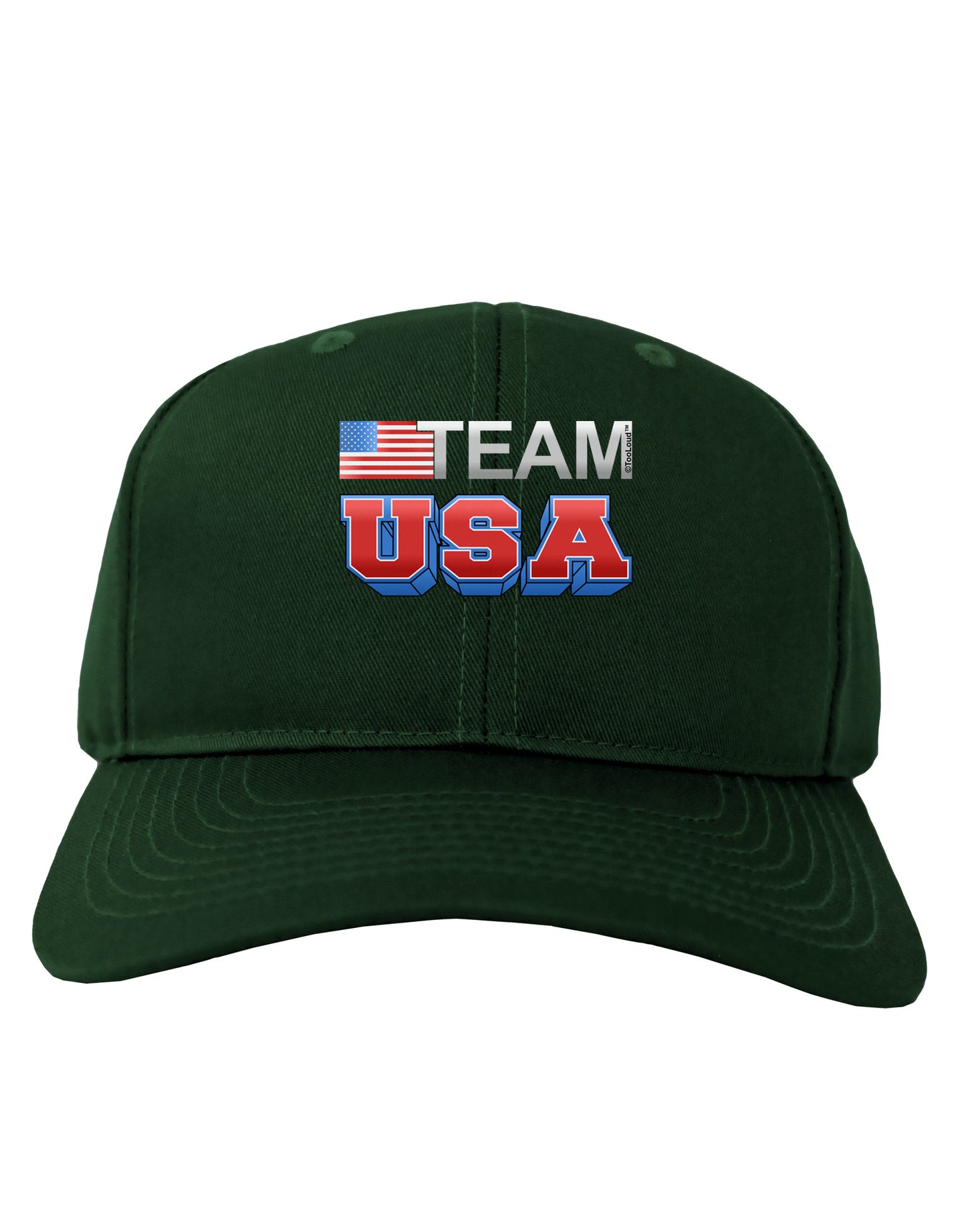 Sporty Team USA Adult Dark Baseball Cap Hat-Baseball Cap-TooLoud-Hunter-Green-One Size-Davson Sales