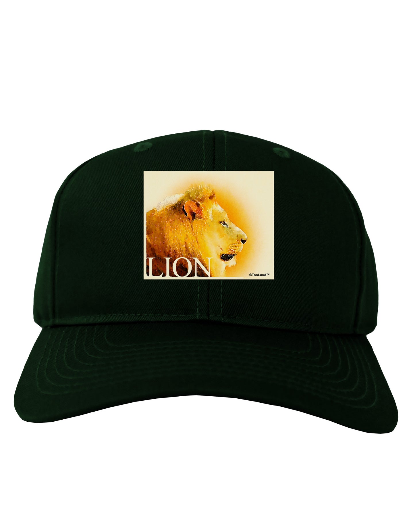 Lion Watercolor 3 Text Adult Dark Baseball Cap Hat-Baseball Cap-TooLoud-Hunter-Green-One Size-Davson Sales