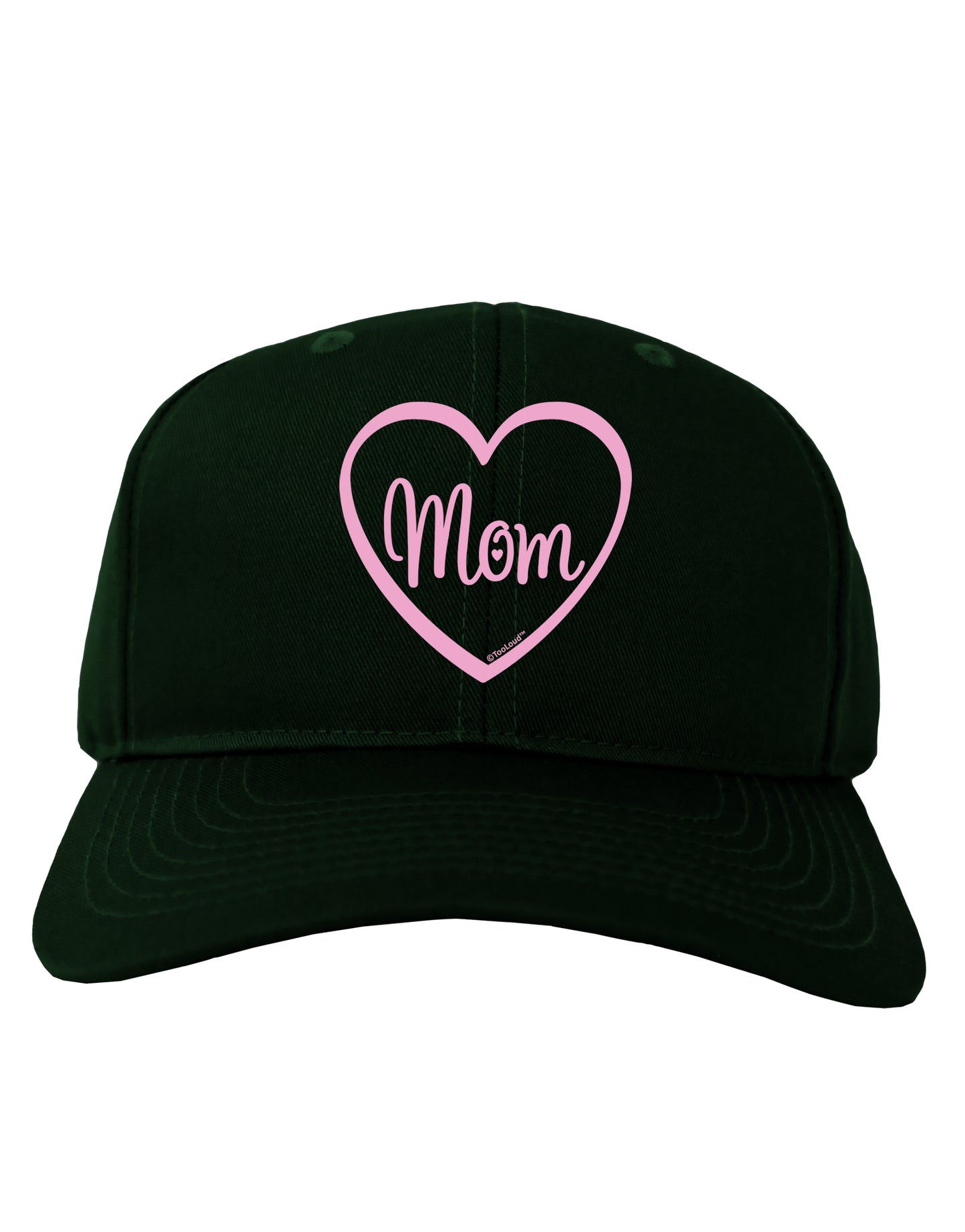 Mom Heart Design - Pink Adult Dark Baseball Cap Hat by TooLoud-Baseball Cap-TooLoud-Hunter-Green-One Size-Davson Sales