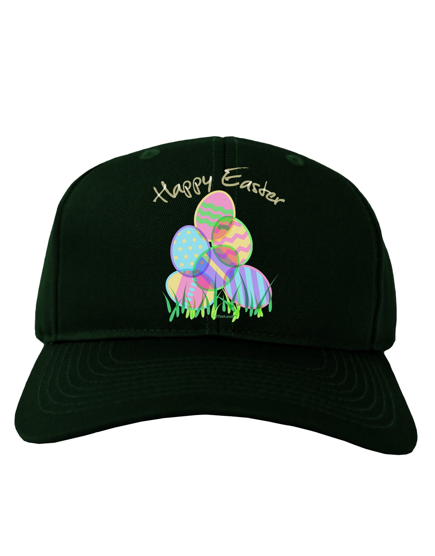 Happy Easter Gel Look Print Adult Dark Baseball Cap Hat-Baseball Cap-TooLoud-Hunter-Green-One Size-Davson Sales