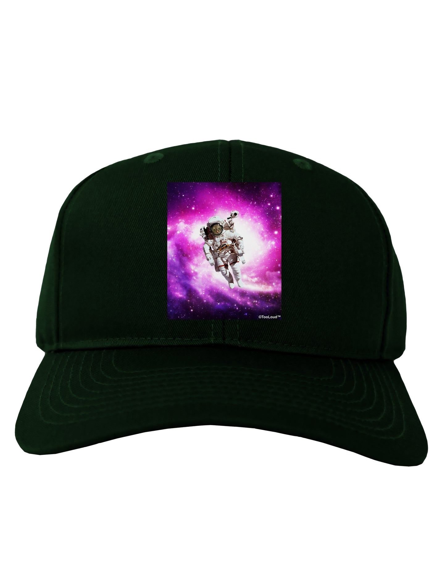 Astronaut Cat Adult Dark Baseball Cap Hat-Baseball Cap-TooLoud-Hunter-Green-One Size-Davson Sales