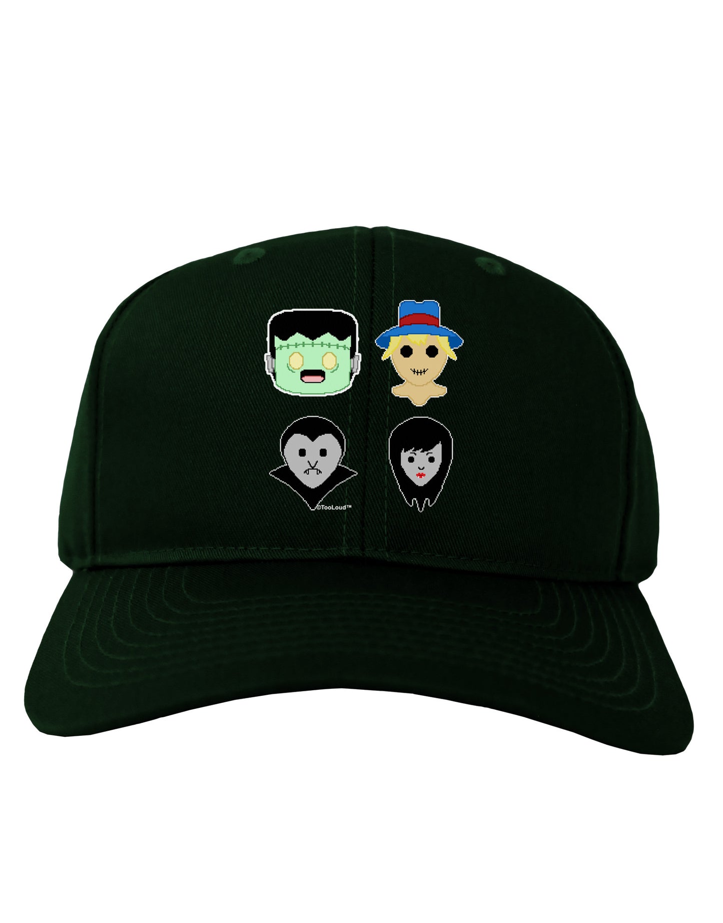 Cute Pixel Monsters Adult Dark Baseball Cap Hat-Baseball Cap-TooLoud-Hunter-Green-One Size-Davson Sales