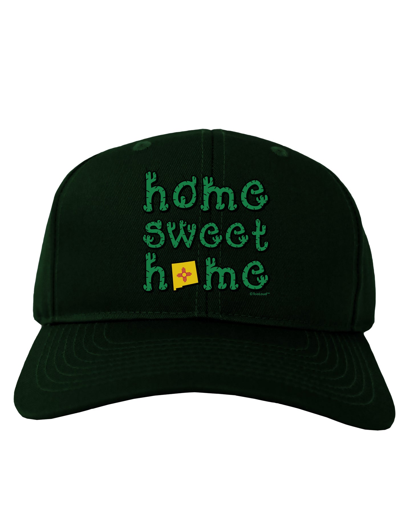 Home Sweet Home - New Mexico - Cactus and State Flag Adult Dark Baseball Cap Hat by TooLoud-Baseball Cap-TooLoud-Hunter-Green-One Size-Davson Sales