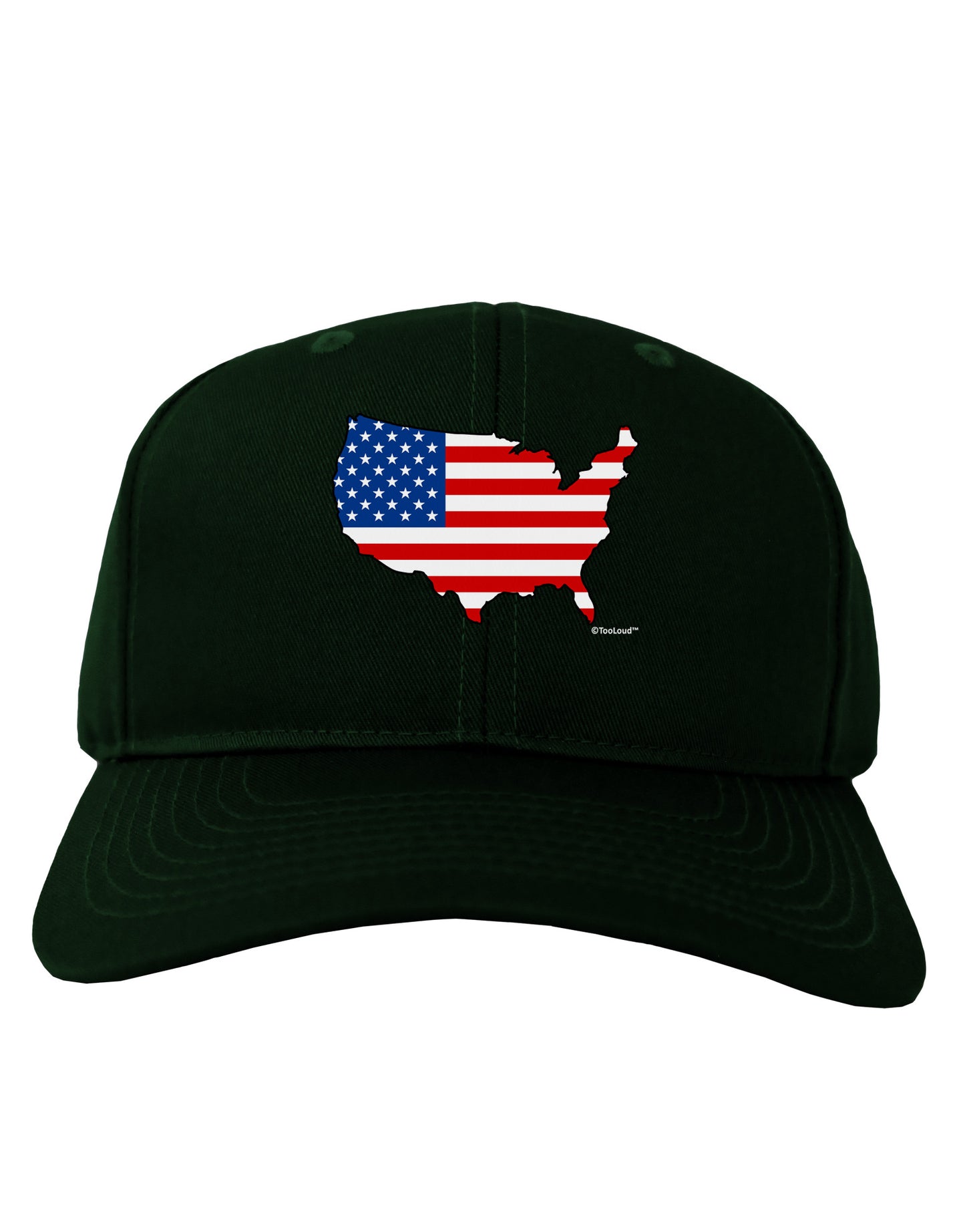 United States Cutout - American Flag Design Adult Dark Baseball Cap Hat by TooLoud-Baseball Cap-TooLoud-Hunter-Green-One Size-Davson Sales