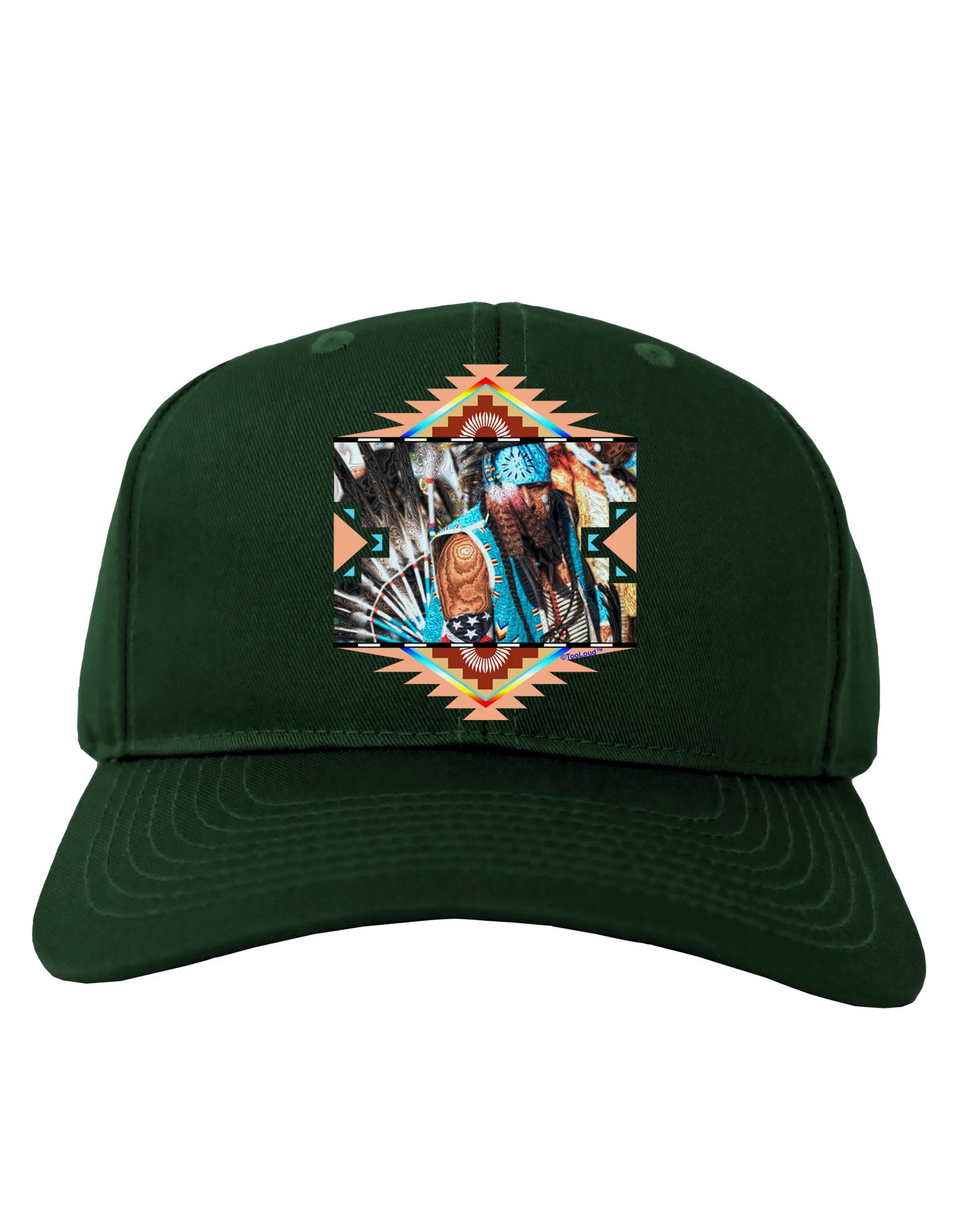 Native American Dancer 2 Adult Dark Baseball Cap Hat-Baseball Cap-TooLoud-Hunter-Green-One Size-Davson Sales