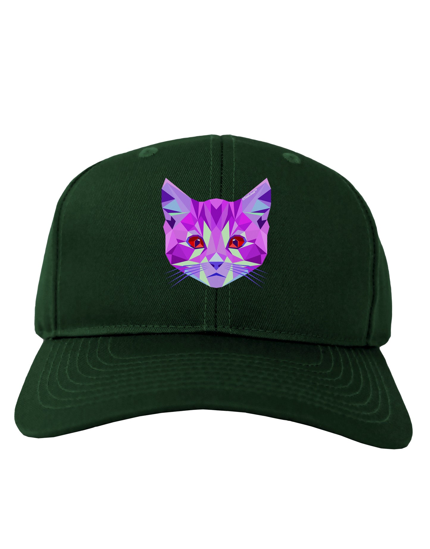 Geometric Kitty Purple Adult Dark Baseball Cap Hat-Baseball Cap-TooLoud-Hunter-Green-One Size-Davson Sales