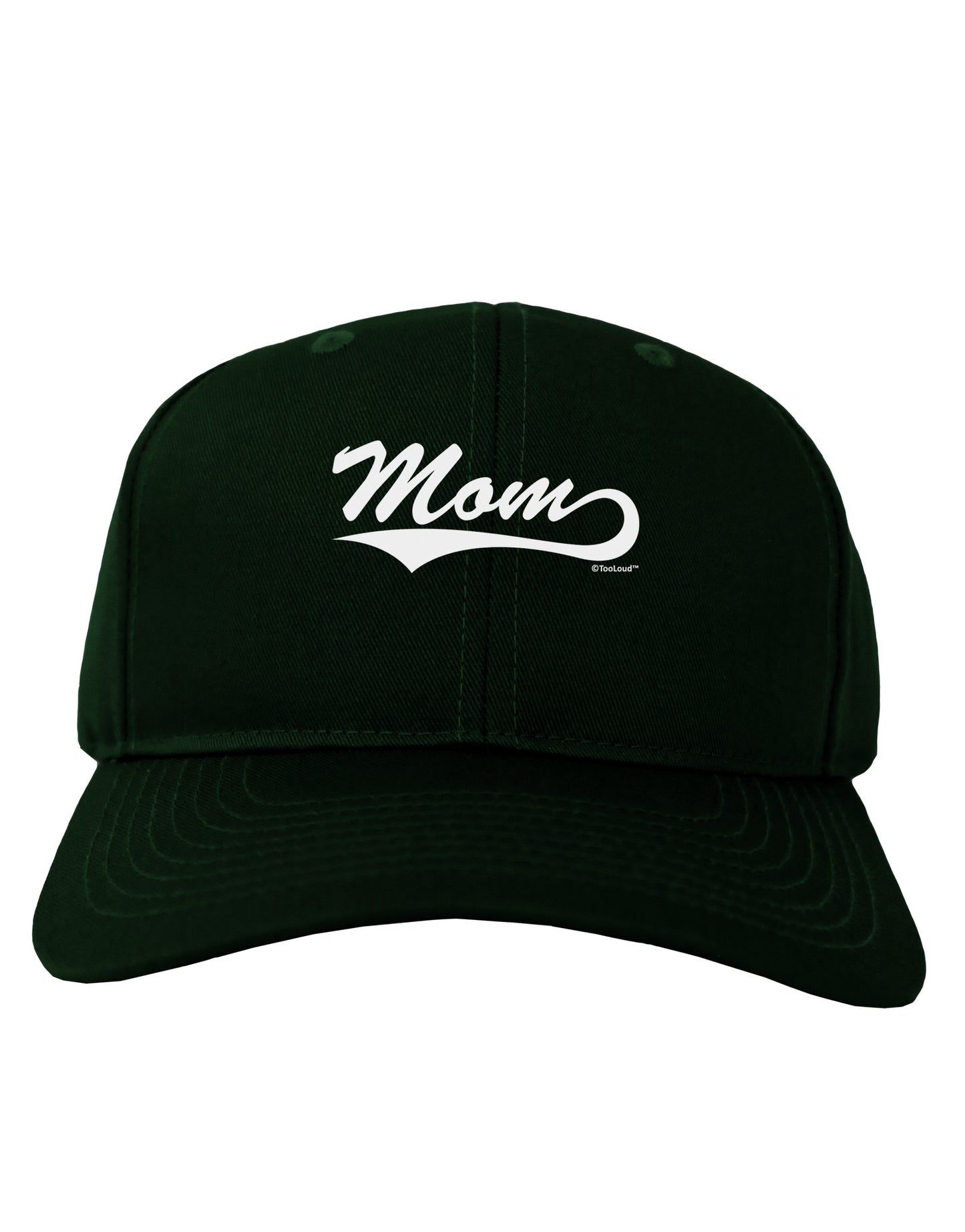 Mom - Sports Tail Script Adult Dark Baseball Cap Hat by TooLoud-Baseball Cap-TooLoud-Hunter-Green-One Size-Davson Sales