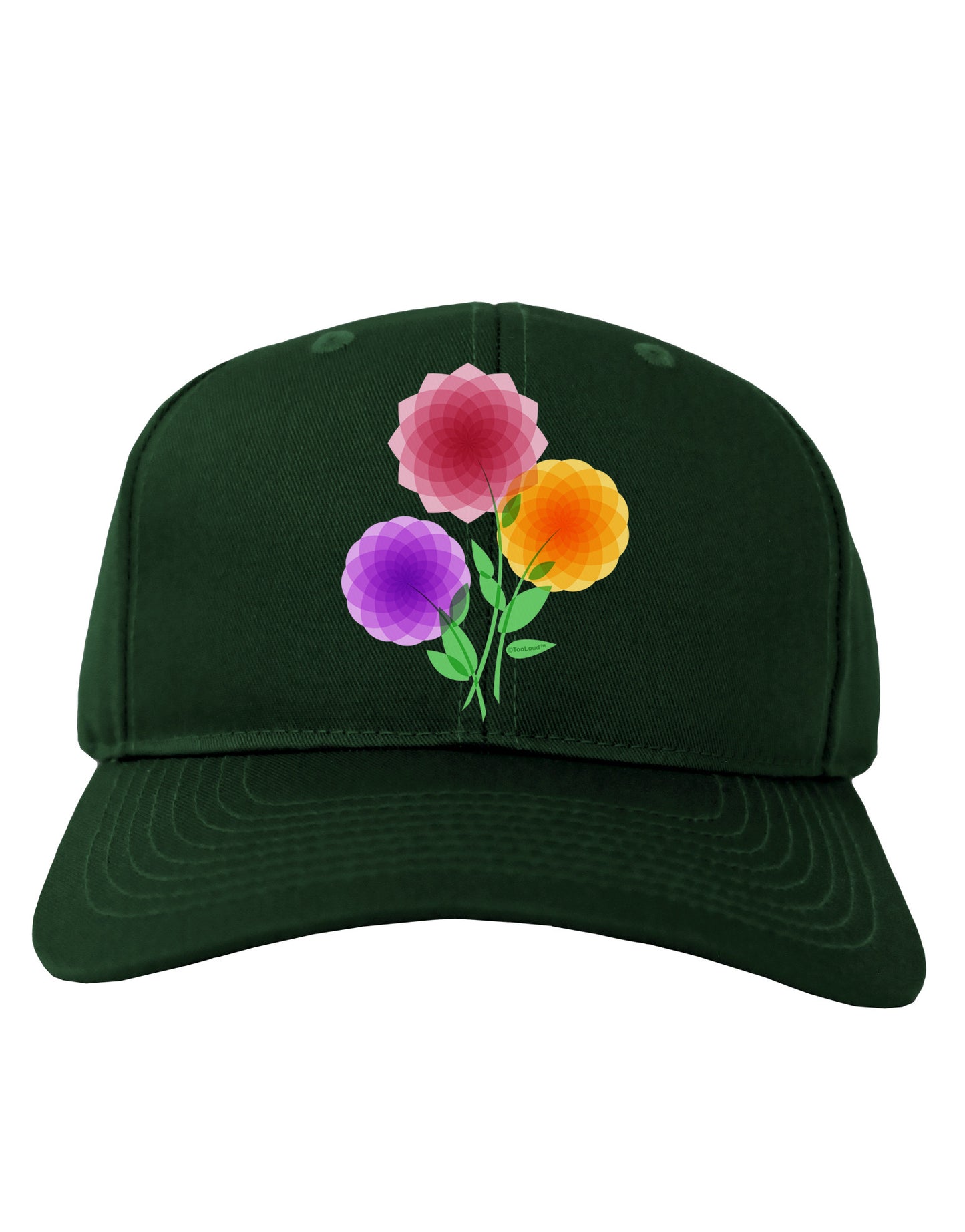 Crystal Dahlias Adult Dark Baseball Cap Hat-Baseball Cap-TooLoud-Hunter-Green-One Size-Davson Sales